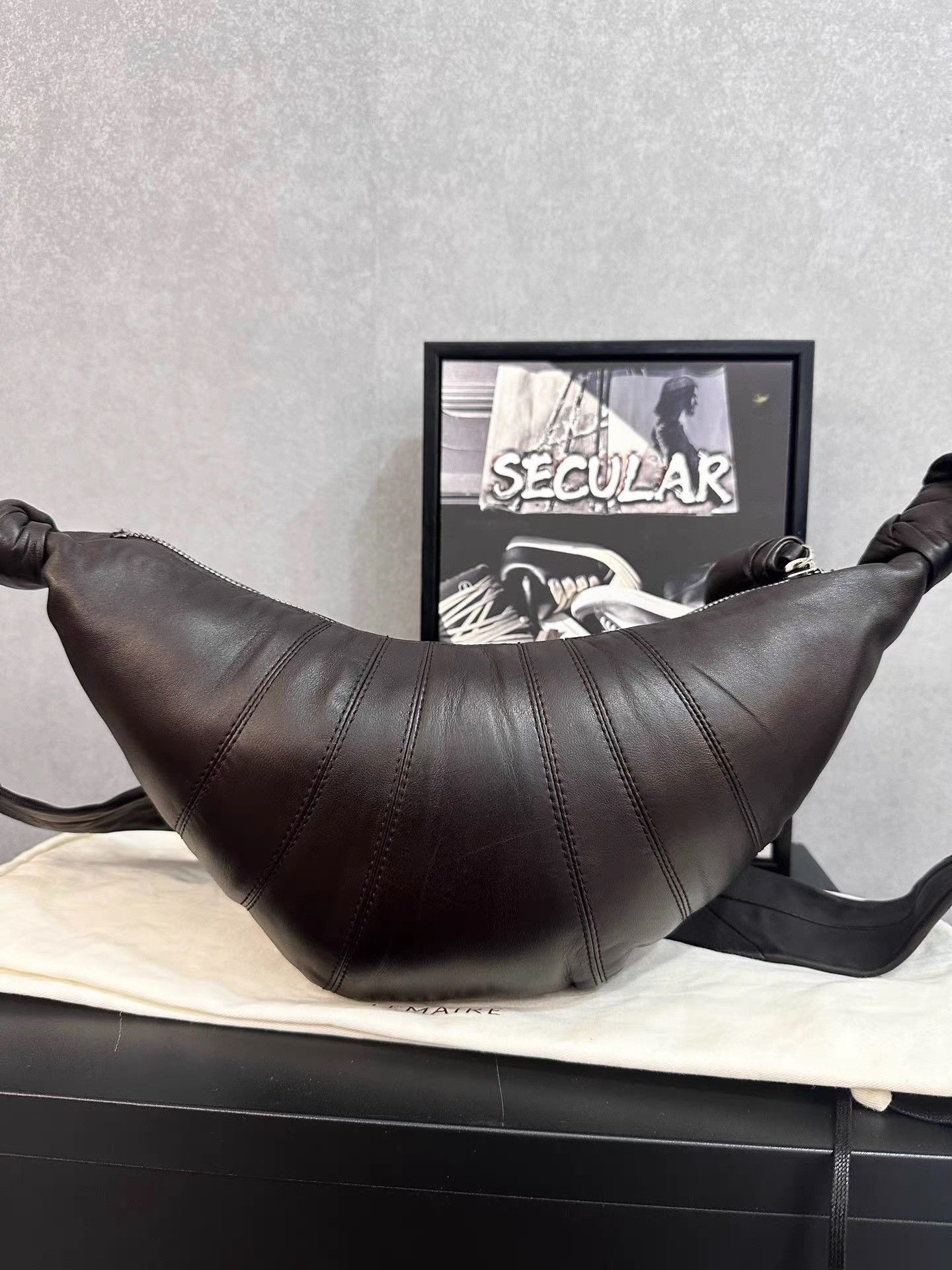 Lemaire Lemaire Dark Chocolate Small Croissant Bag K34 Size ONE SIZE - 3 Thumbnail