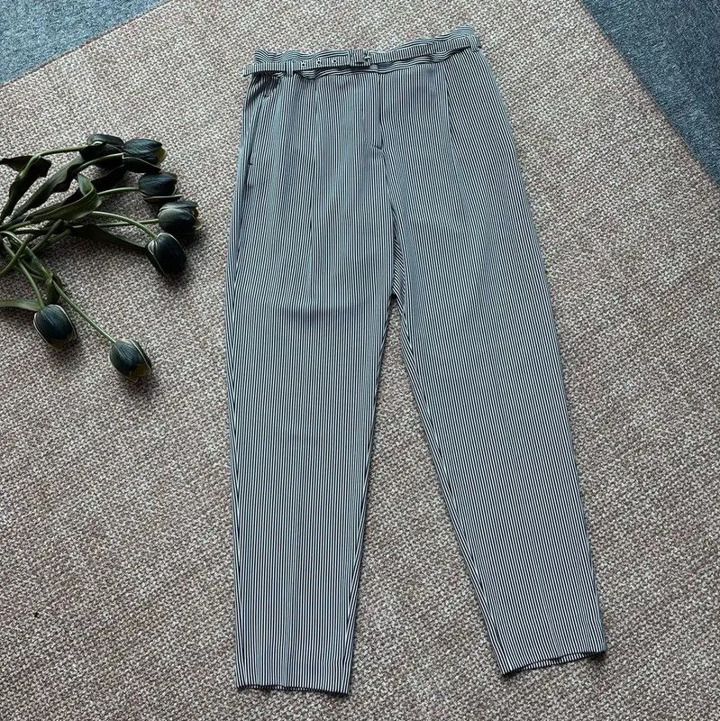 Max Mara MaxMara Striped Cotton Casual Pants 0089 Size 23" - 1 Thumbnail