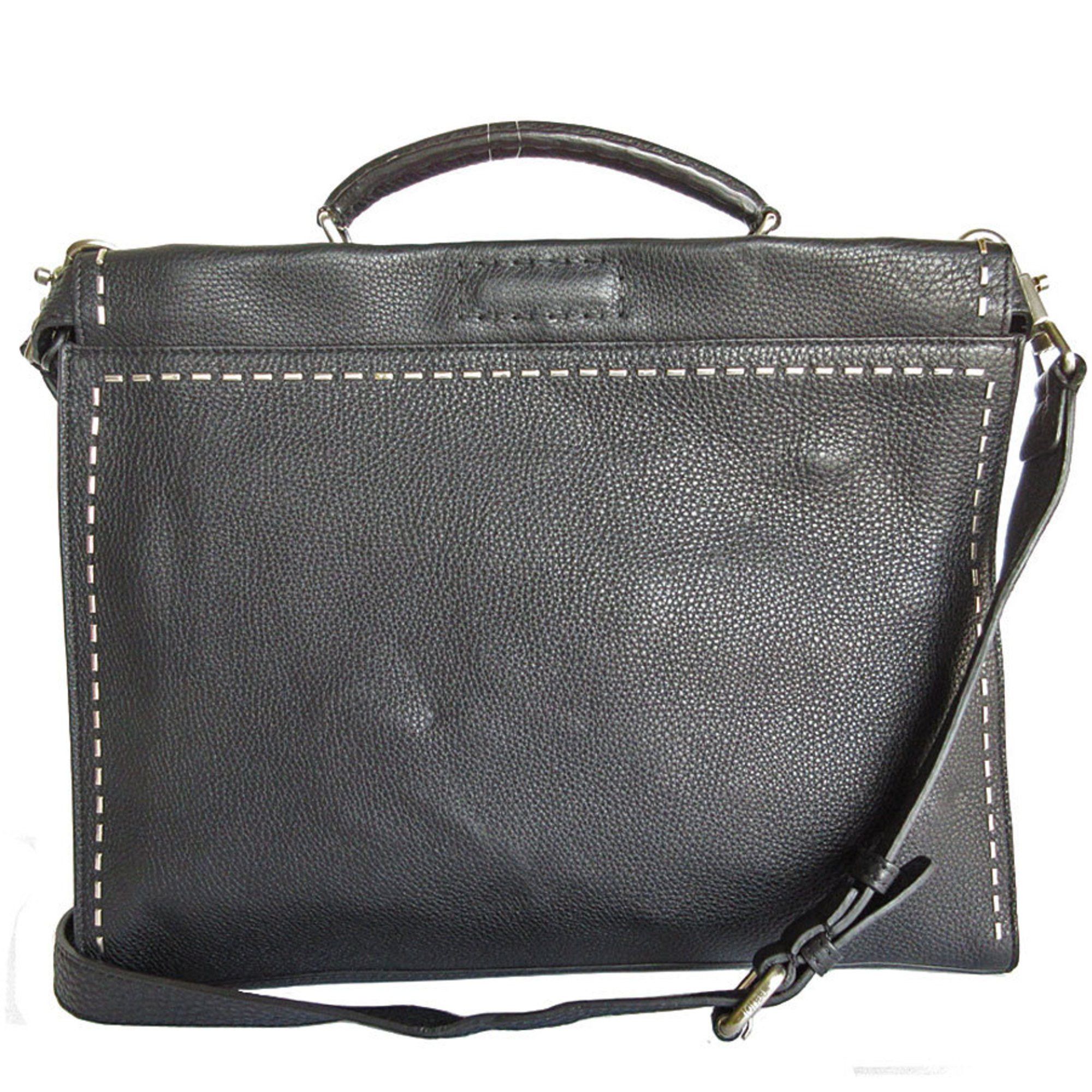 Fendi FENDI handbag shoulder bag Selleria Peekaboo Fit leather black silver men's s0196a Size ONE SIZE - 1 Thumbnail