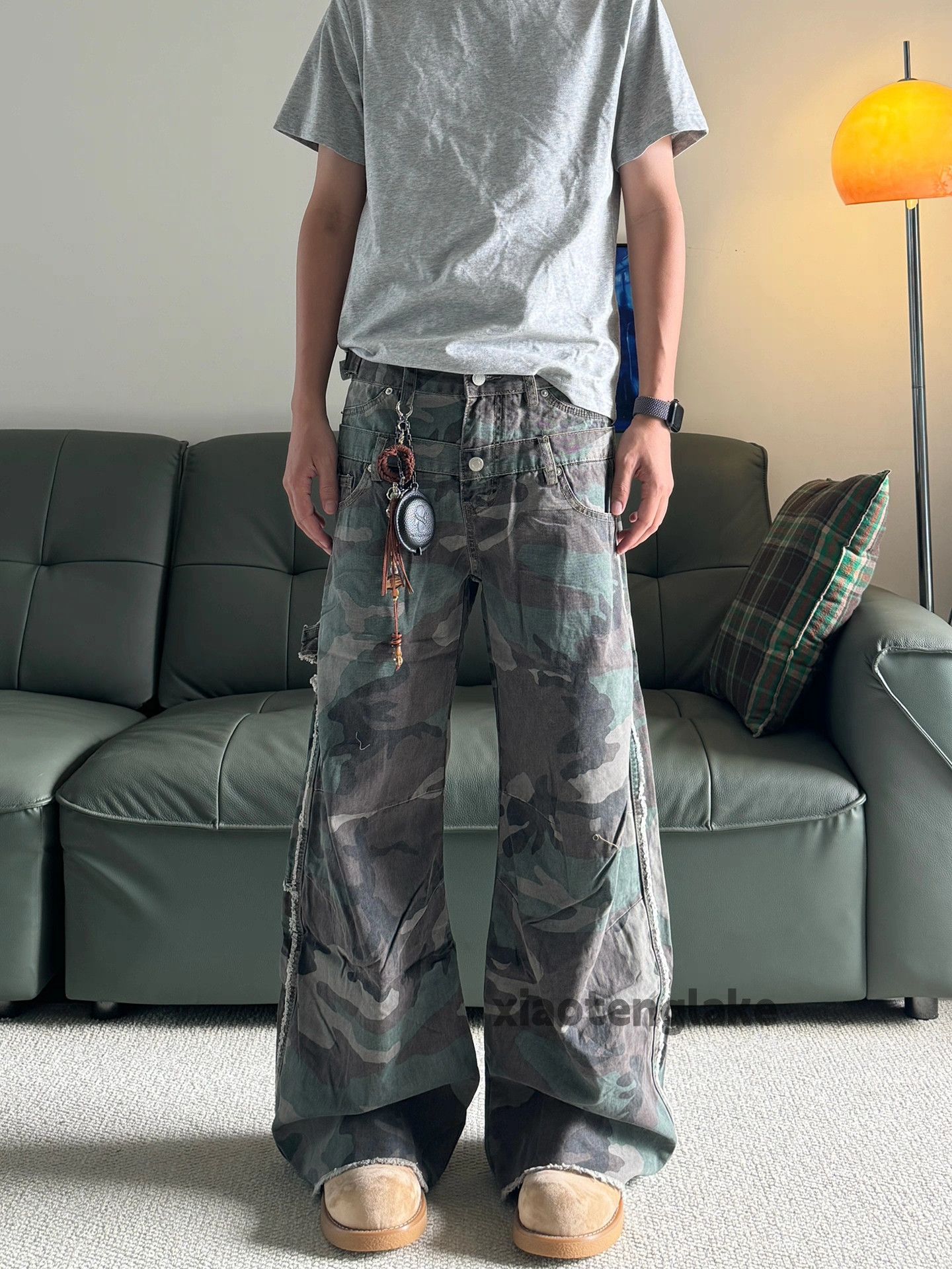 Vintage Utility loose baggy skate hiphop cargo double waist pants Size US 34 / EU 50 - 2 Thumbnail