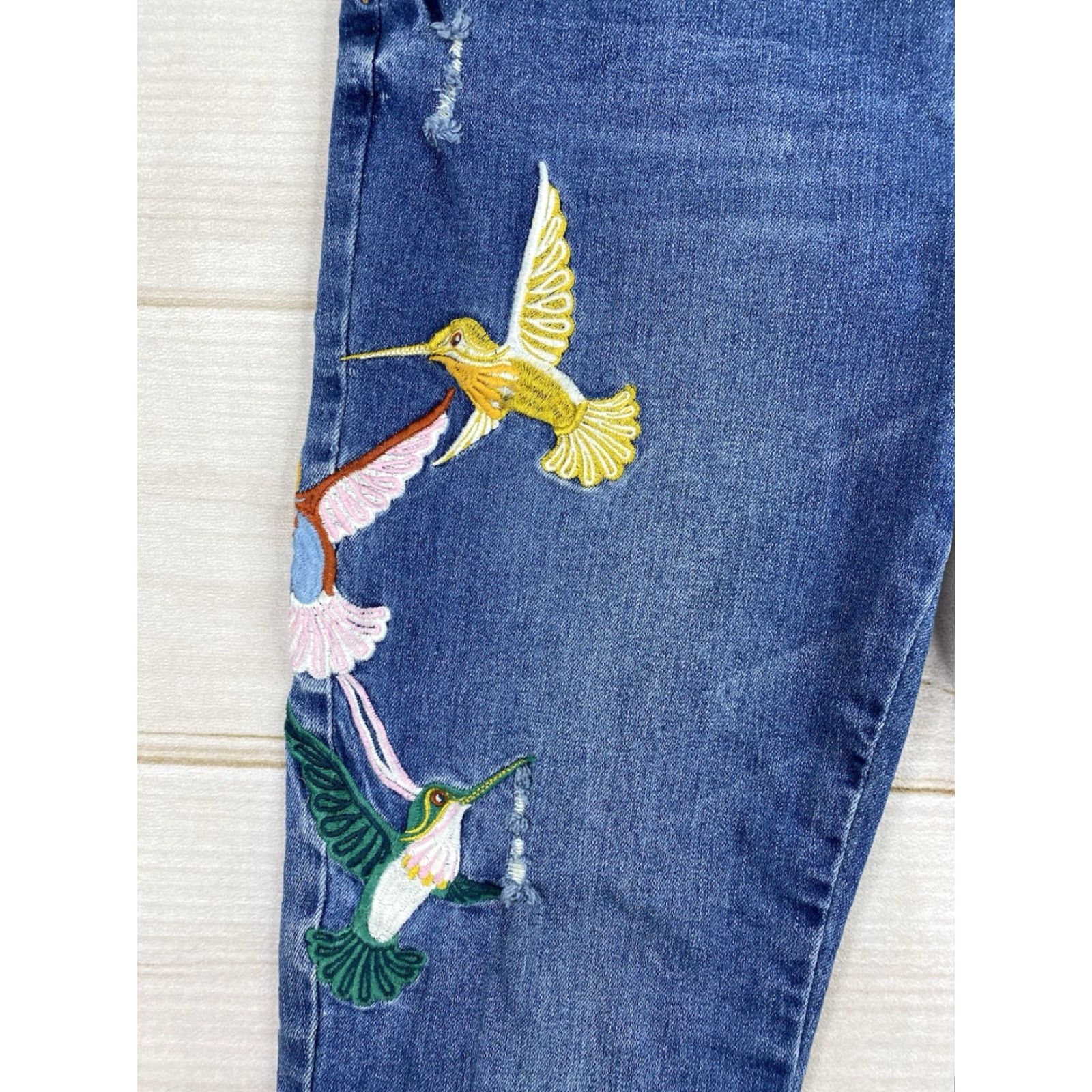 Velvet Velvet Heart Jeans Womens 28 Sadie Mid Rise Super Skinny Embroidered Butterfly Size 28" / US 6 / IT 42 - 2 Thumbnail