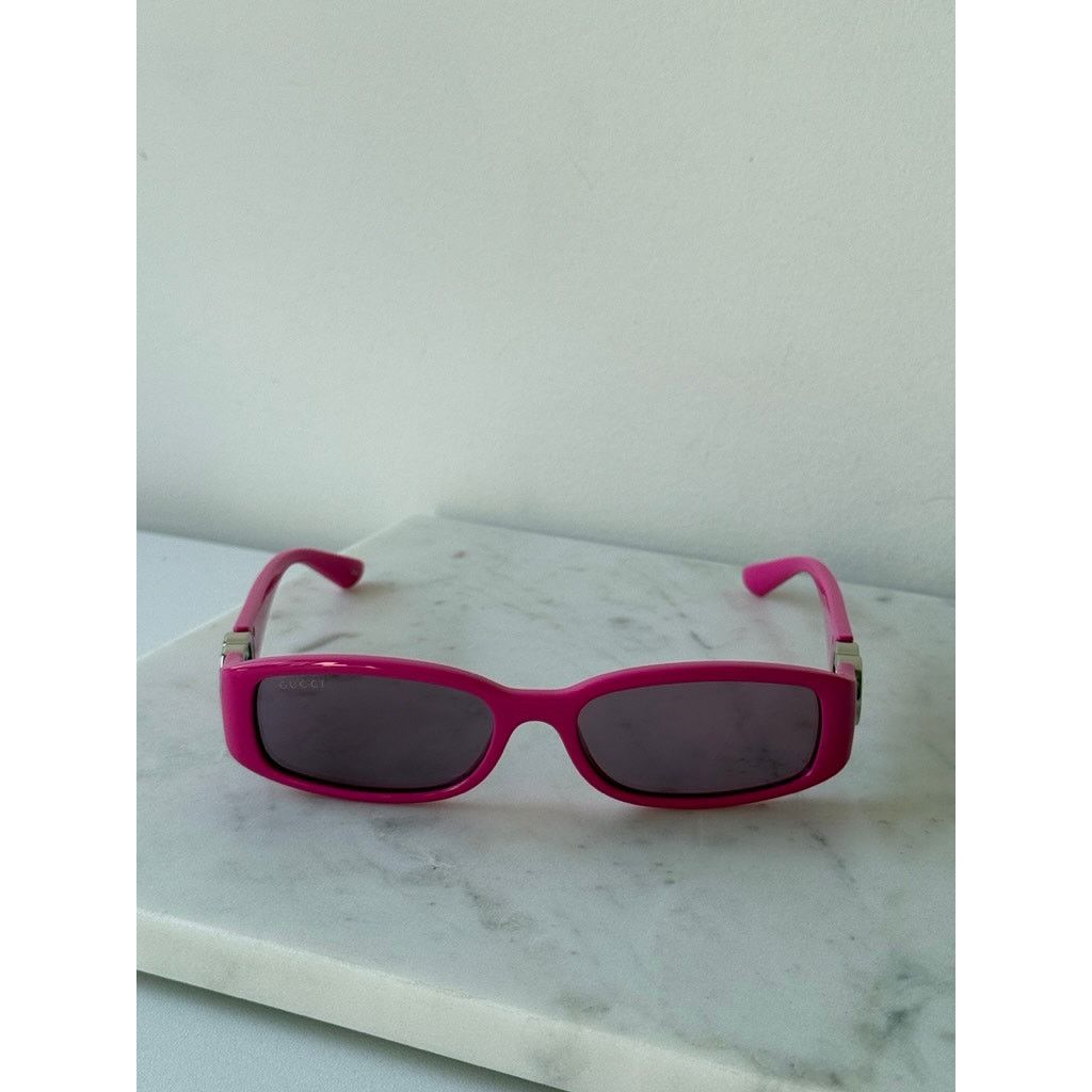 Gucci NEW Gucci GG1661S Pink Slim Logo Sunglasses Size ONE SIZE - 5 Thumbnail