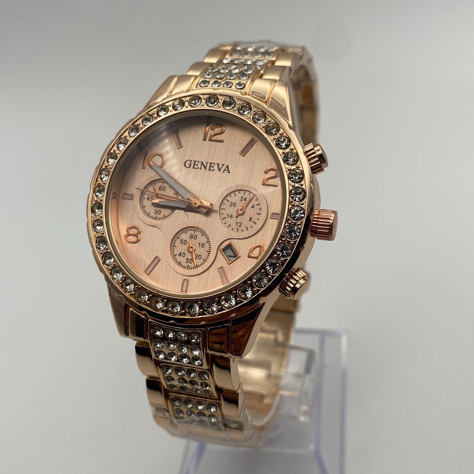 Other Elegant Geneva Platinum Rose Gold Crystal Bezel Watch Size ONE SIZE - 1 Thumbnail