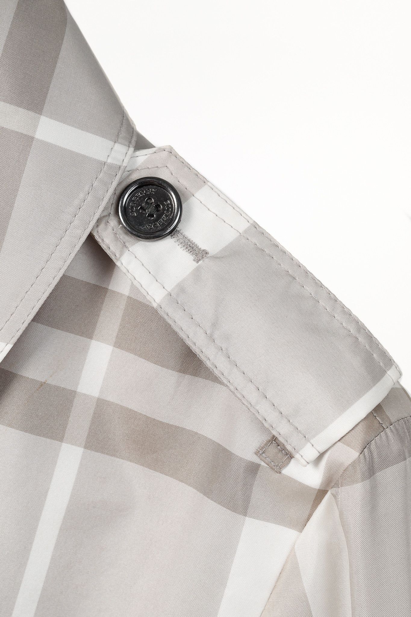 Burberry Burberry Brit Grey Check Taffeta Packable Belted Trench Coat Size L / US 10 / IT 46 - 6 Thumbnail