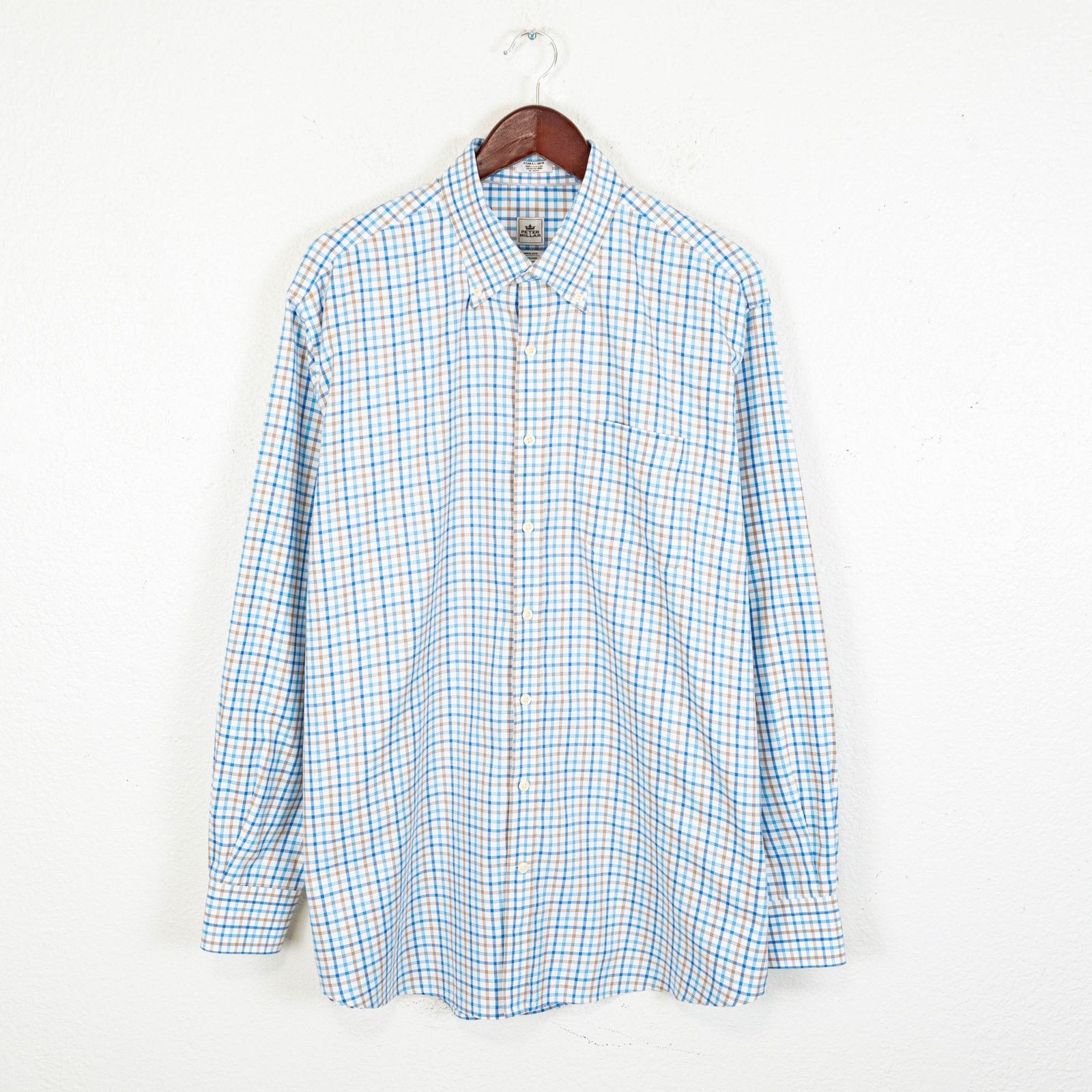 Peter Millar Peter Millar Nanoluxe Easycare Button Down Shirt White blue Size US XL / EU 56 / 4 - 1 Thumbnail