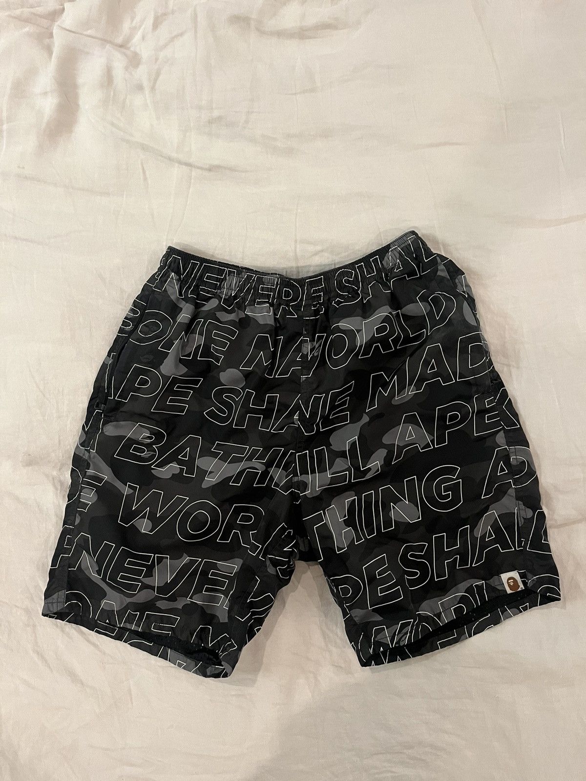 Bape Text Color Camo Beach Shorts Size US 32 / EU 48 - 1 Thumbnail