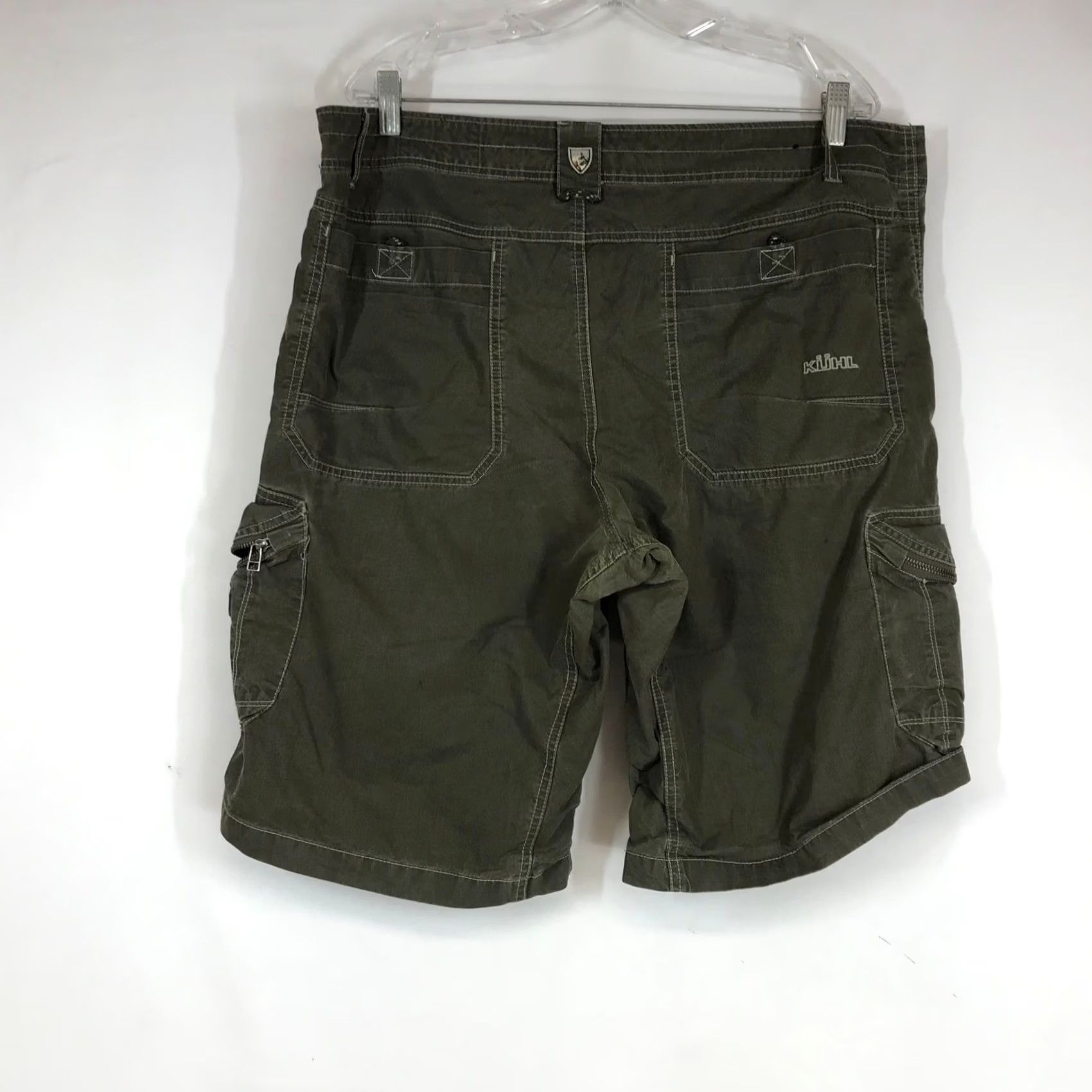 Olive Kuhl Mens Olive Green Cargo Shorts Cotton Nylon Blend Size 38 Hiking Outdoor Size US 38 / EU 54 - 4 Thumbnail