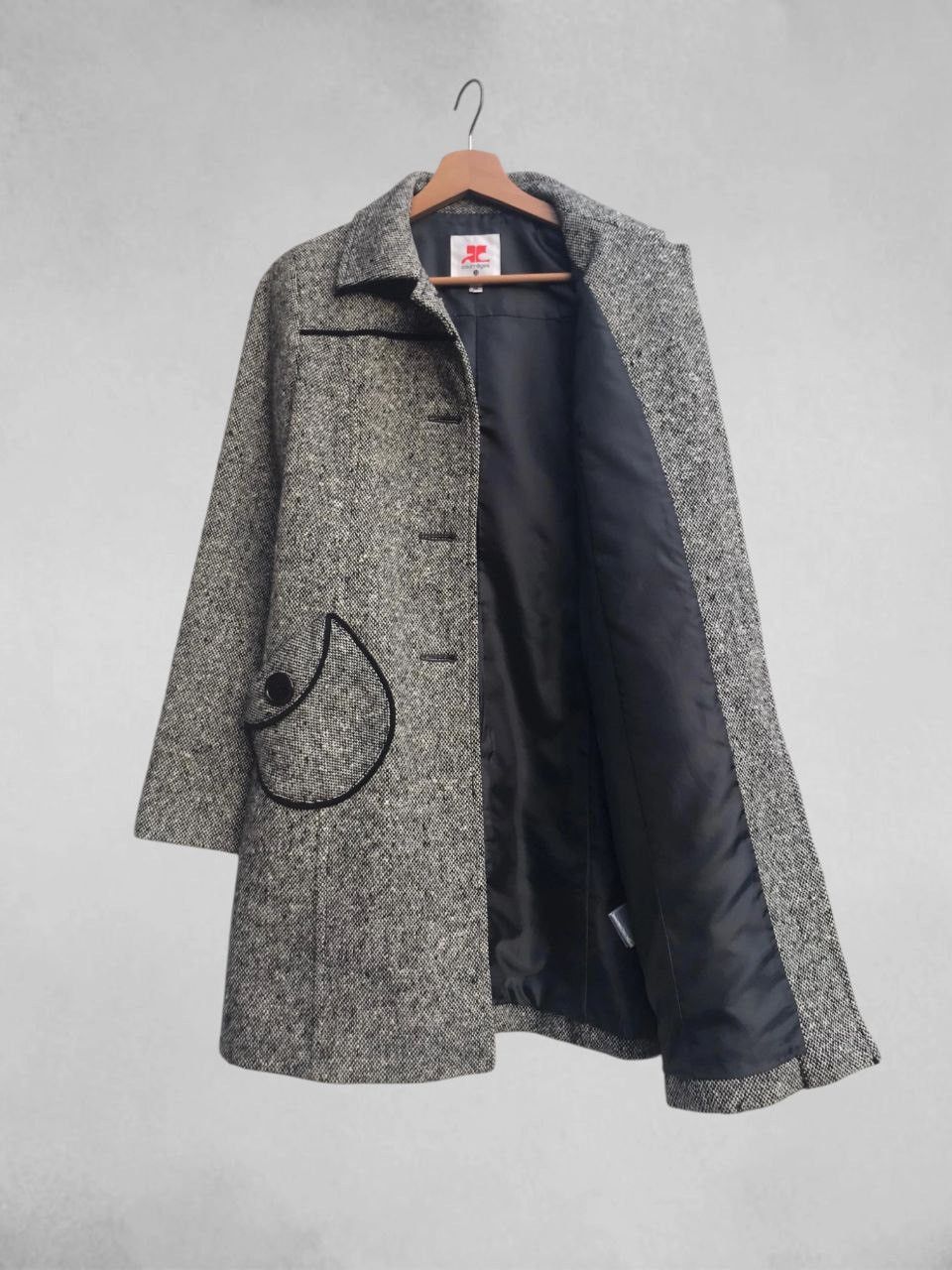Courreges Courreges 21 Logo Button Tweed Coat Size S / US 4 / IT 40 - 2 Thumbnail