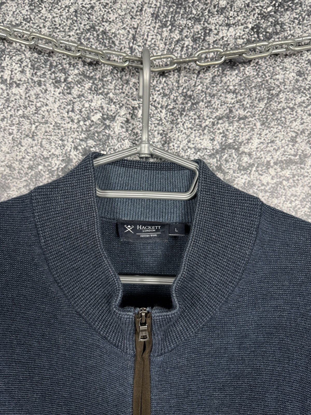 Hackett Hackett London Full Zip Pullover Cotton Wool Jumper Size L Size US L / EU 52-54 / 3 - 6 Thumbnail