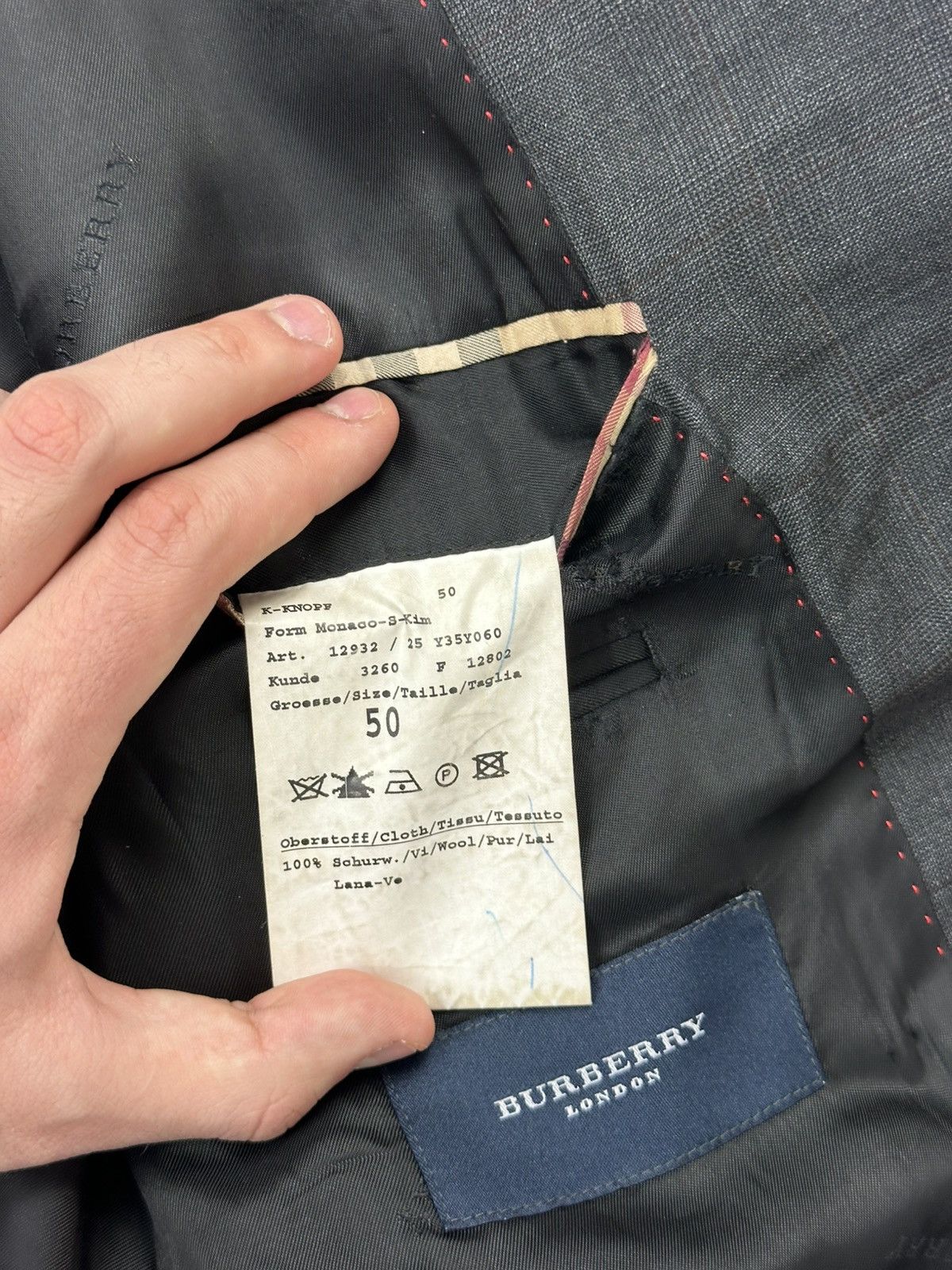 Burberry Burberry Wool Blazer Classic Gray Men's Size 44R - 14 Thumbnail
