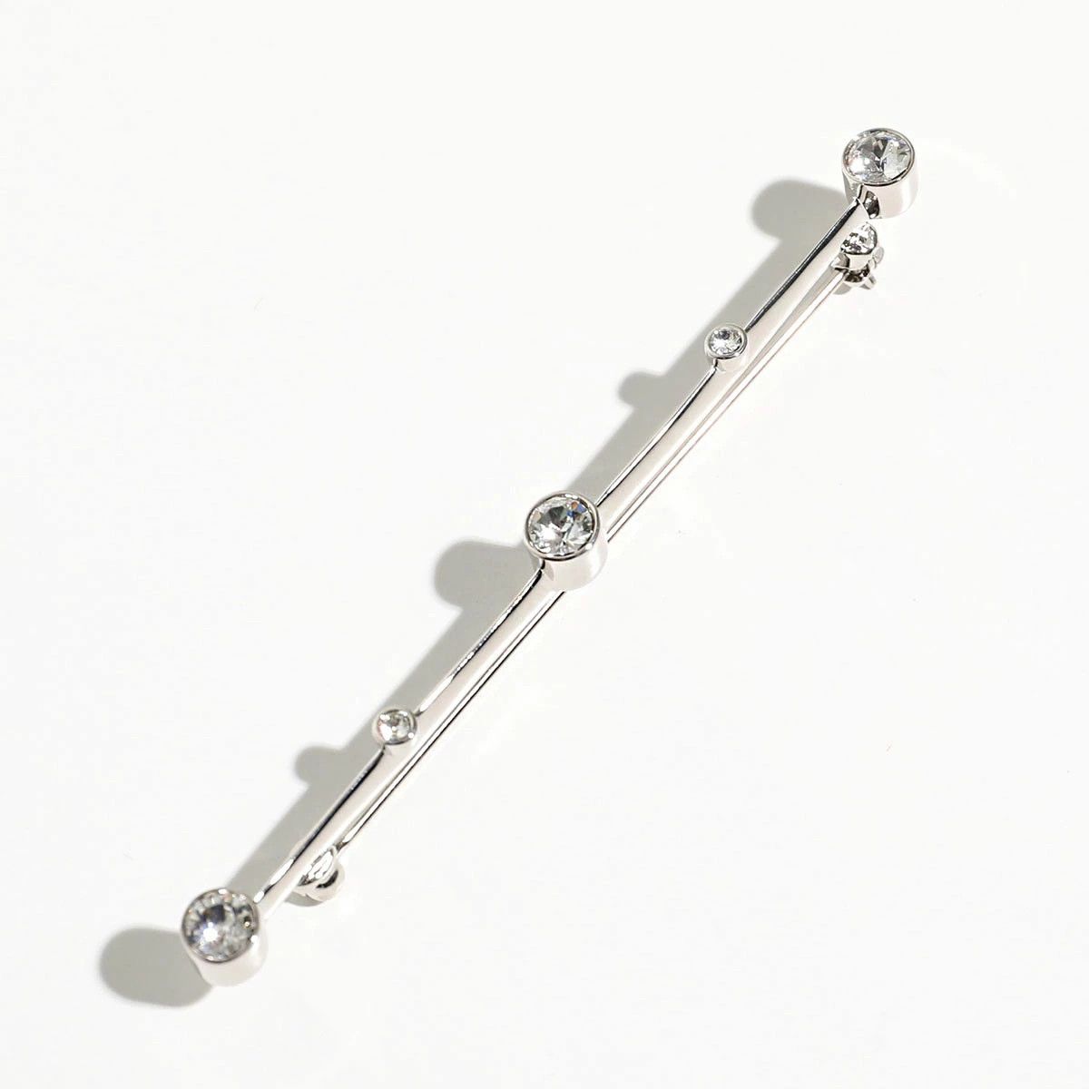 Saint Laurent Paris oc11z1225 Size: OS / Shinestone Brooch in Metal in Silver Size ONE SIZE - 5 Thumbnail