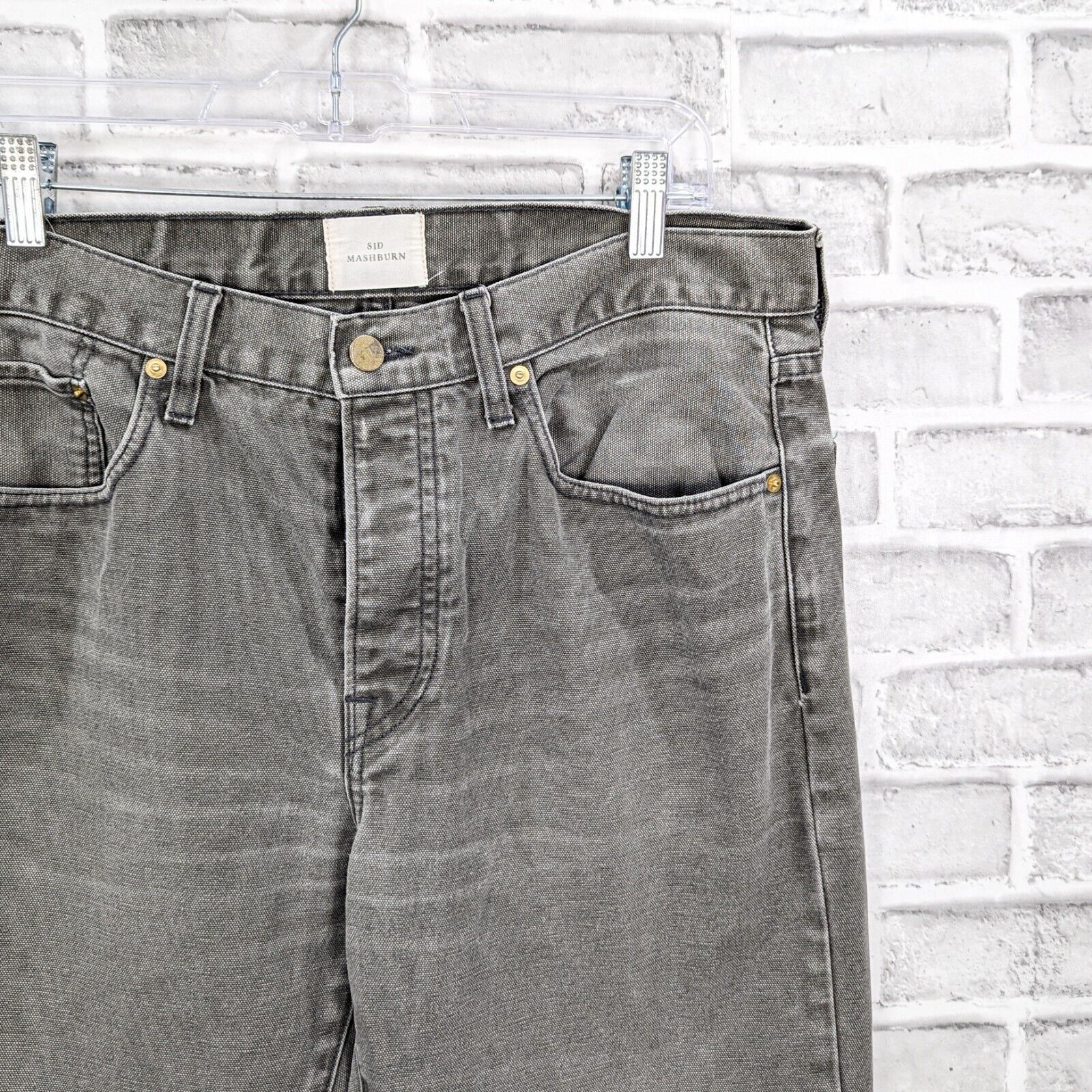 Sid Mashburn SID MASHBURN Men's 5 Pocket Denim Jeans Greenish Grey 36 Size US 36 / EU 52 - 6 Thumbnail