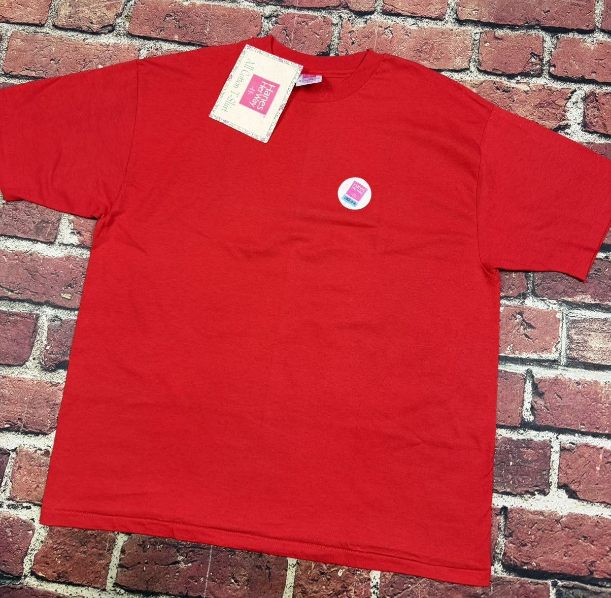 Hanes Vintage Hanes Her Way Blank Red Single Stitch T Shirt NEW Size L / US 10 / IT 46 - 4 Thumbnail