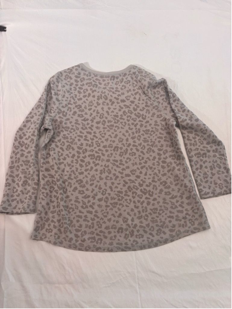 Sonoma Women's Sonoma Top XL Gray Leopard Print Long Sleeve Size XL / US 12-14 / IT 48-50 - 12 Thumbnail