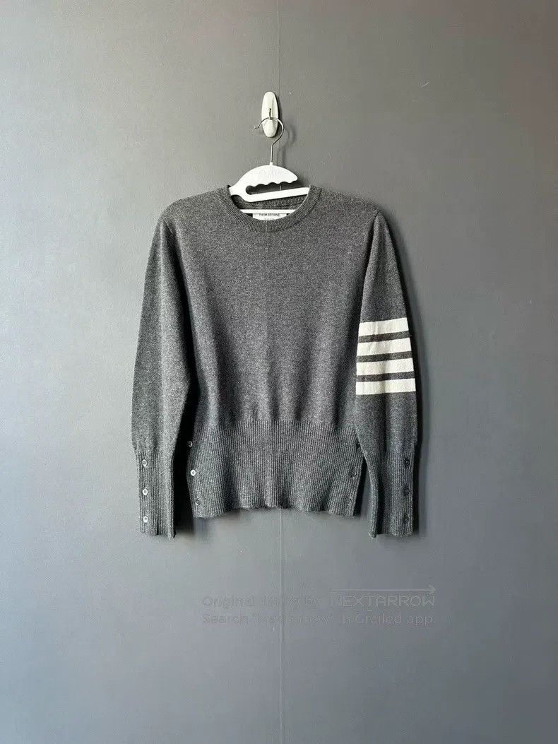 Thom Browne Thom Browne Medium Grey Cashmere Sweater Size US S / EU 44-46 / 1 - 1 Thumbnail