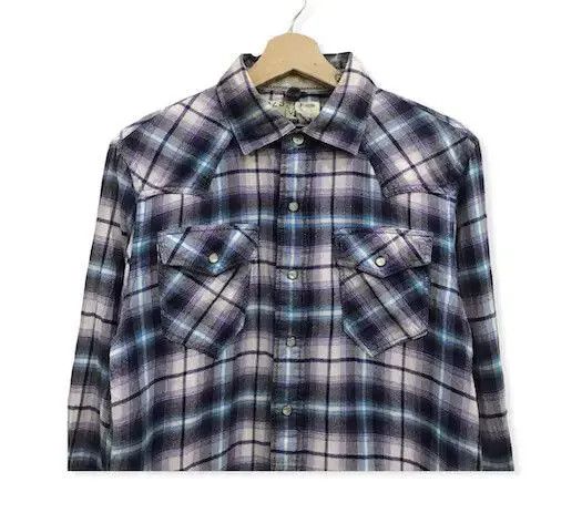 Flannel Japanese Brand Back Number Checkered Flannel Shirt Size US M / EU 48-50 / 2 - 2 Thumbnail
