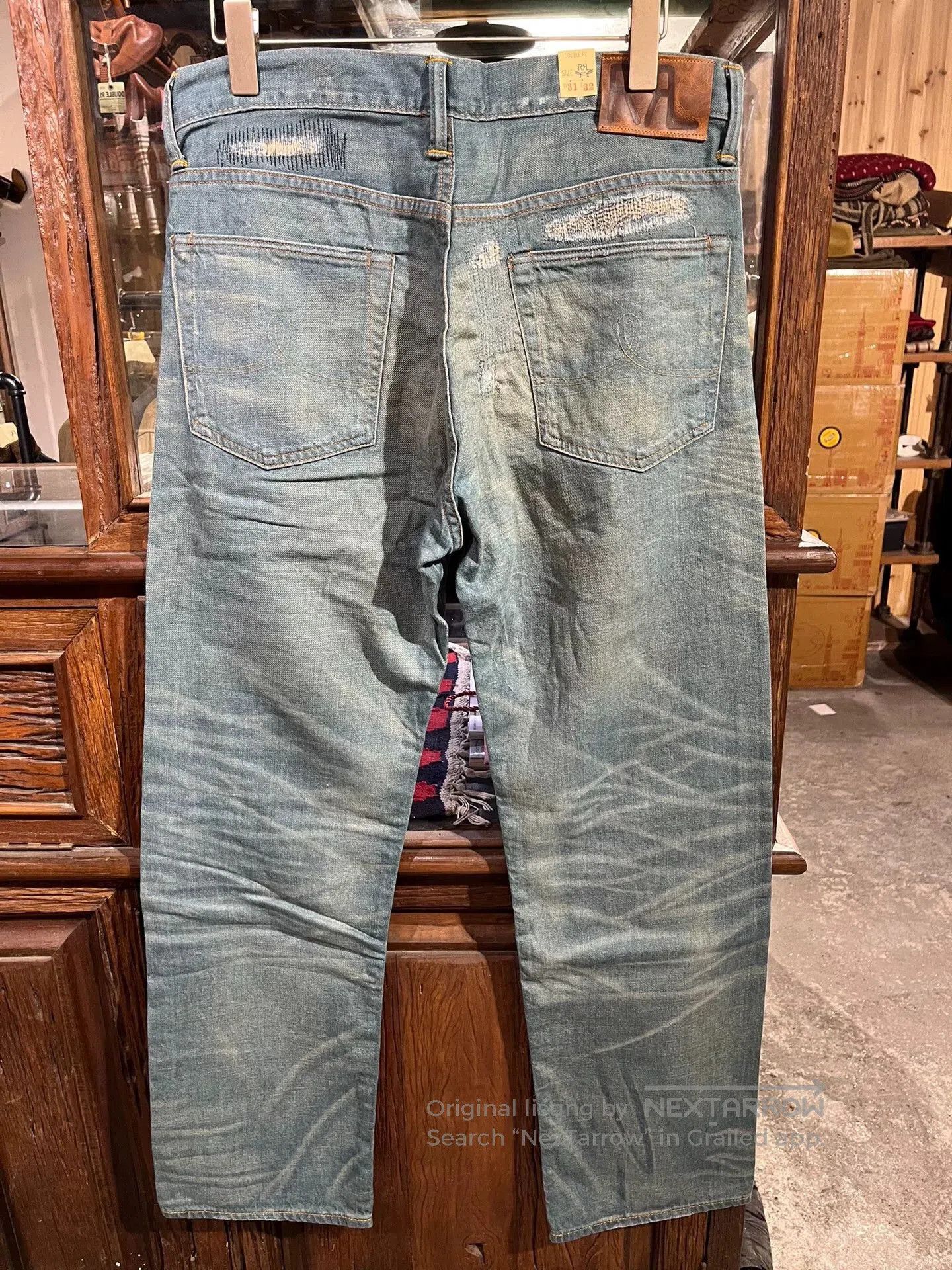 RRL Ralph Lauren rrl patchwork distressed jeans by ralph lauren. Size US 32 / EU 48 - 2 Thumbnail