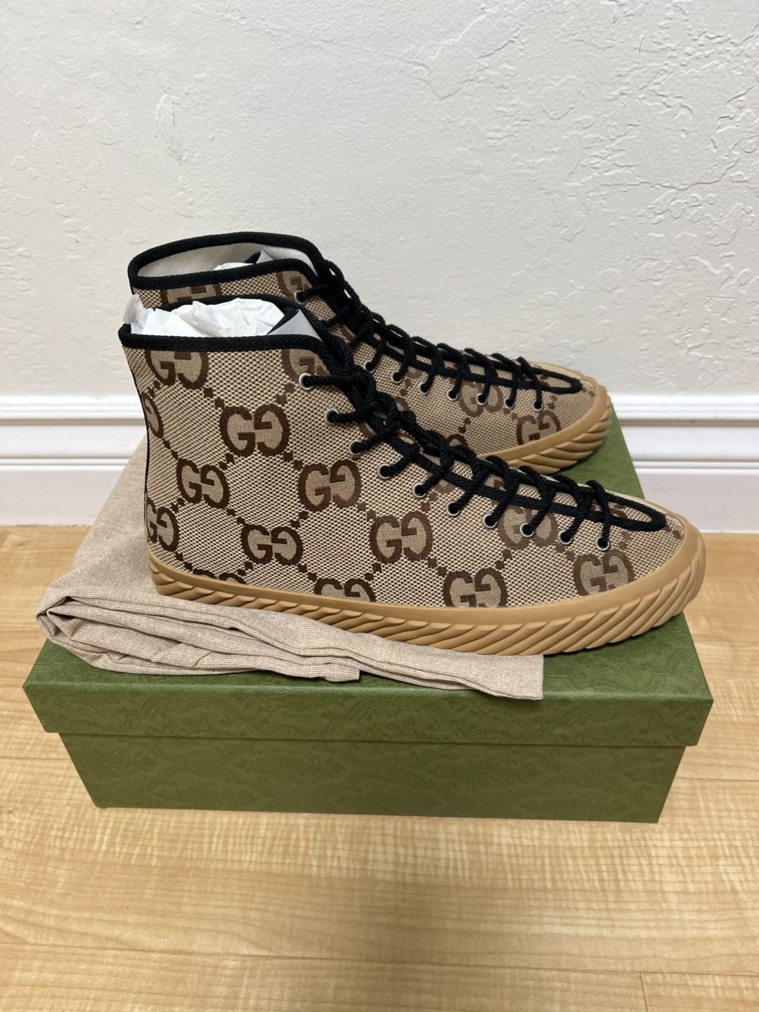 Gucci Gucci Maxi GG High Top Beige Ebony Size US 13 / EU 46 - 2 Thumbnail