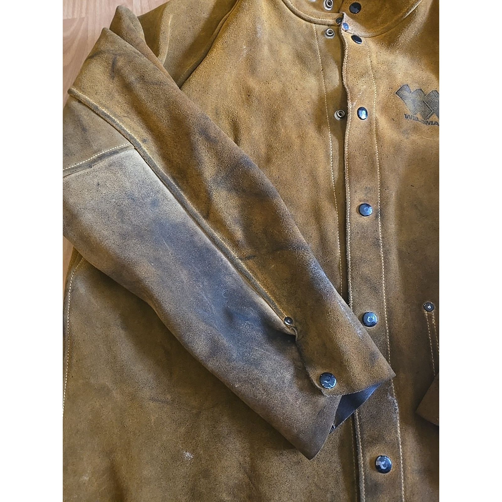 Carhartt Weldmark Flame Retardant Cowhide Leather Welding Jacket Size L / US 10 / IT 46 - 2 Thumbnail