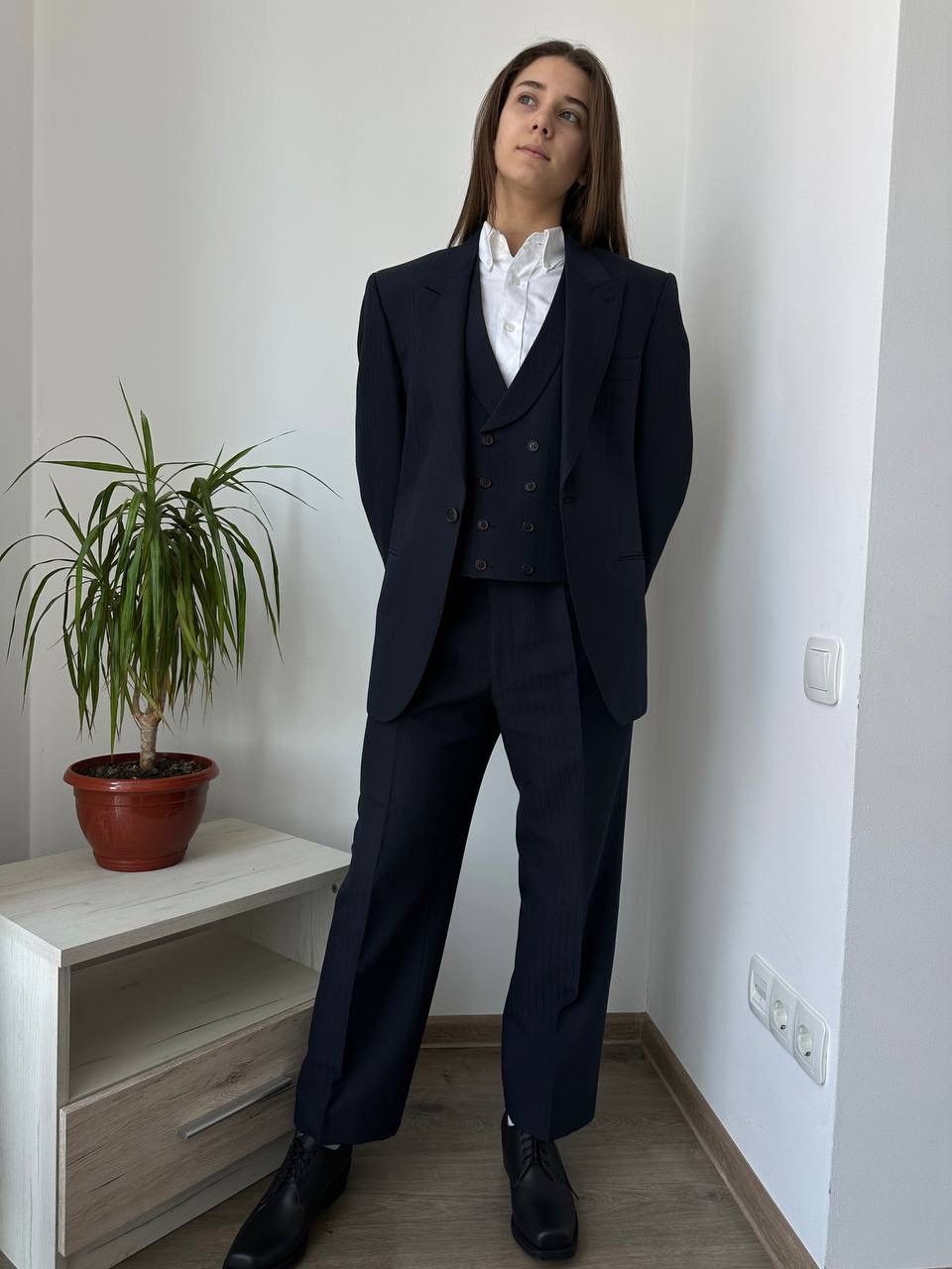 Japanese Brand × Vintage Vintage Japanese Striped Blue Blazer Pants Suit Colletti Size M / US 6-8 / IT 42-44 - 9 Thumbnail
