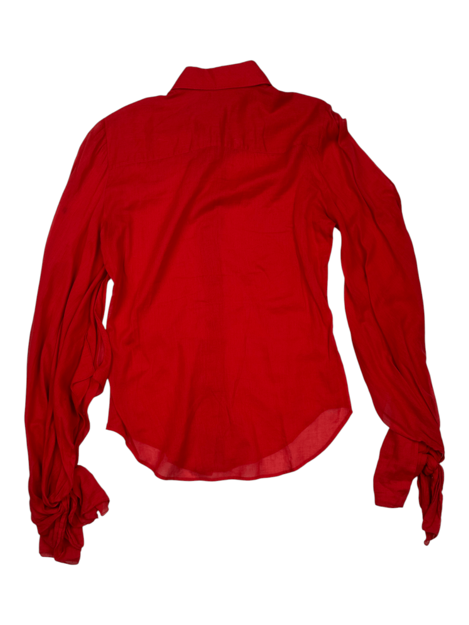 Gucci Gucci Red Blouse With Tied Sleeves Size XS / US 0-2 / IT 36-38 - 2 Thumbnail