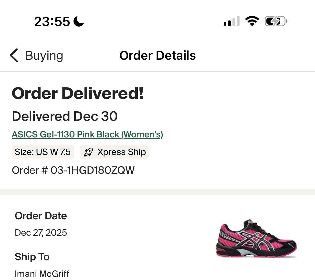 Asics Gel 1130 Pink/Black Asics Size US 7.5 / IT 37.5 - 7 Thumbnail