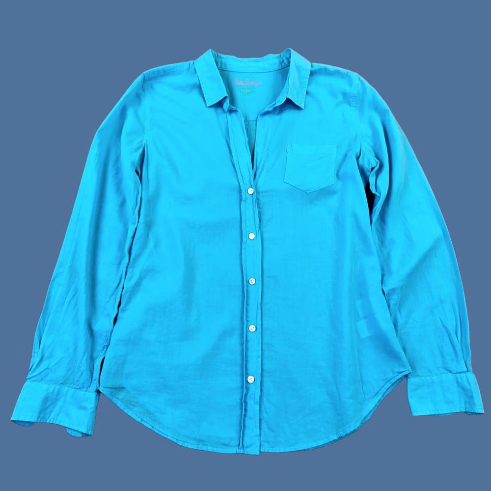 Lilly Pulitzer Lilly Pulitzer Shirt Women's XS Blue Anna Maria Long Sleeve Button Down Size XS / US 0-2 / IT 36-38 - 1 Thumbnail
