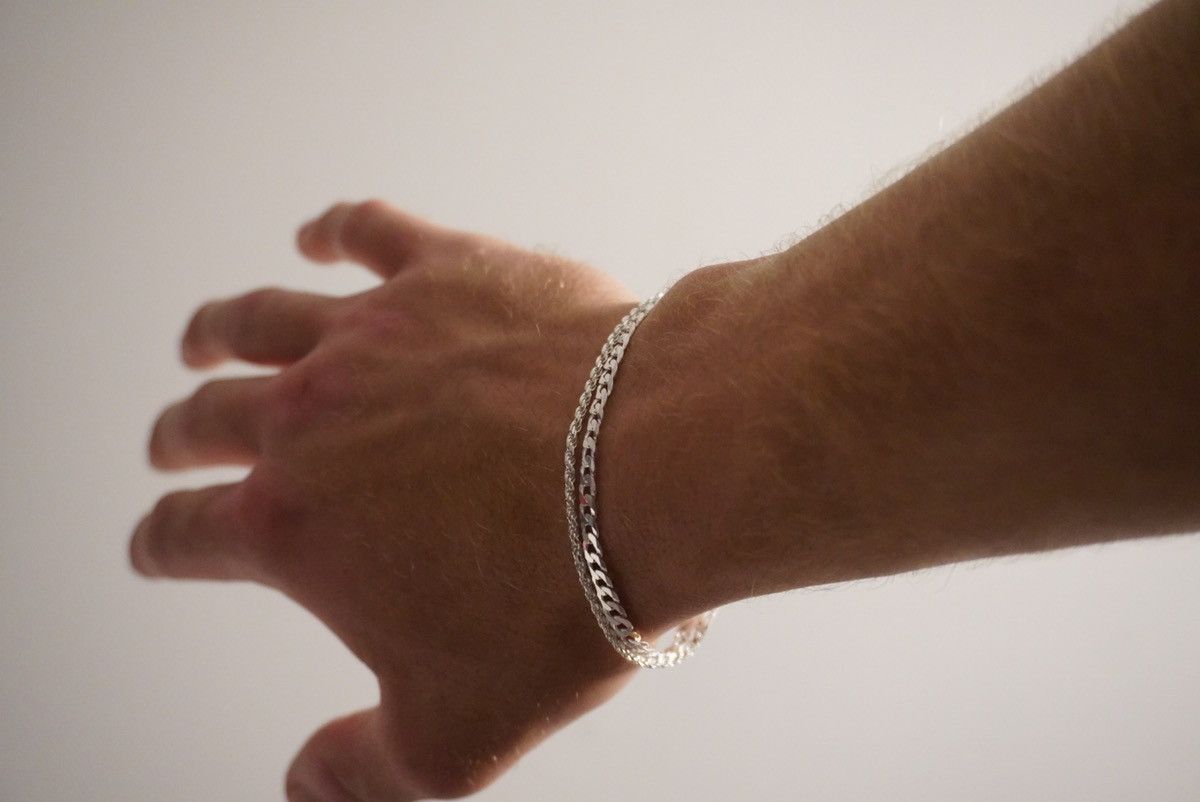 Jewelry Silver Bracelet Stack Solid .925 Silver Bracelet Set 7 Inch Size ONE SIZE - 4 Thumbnail