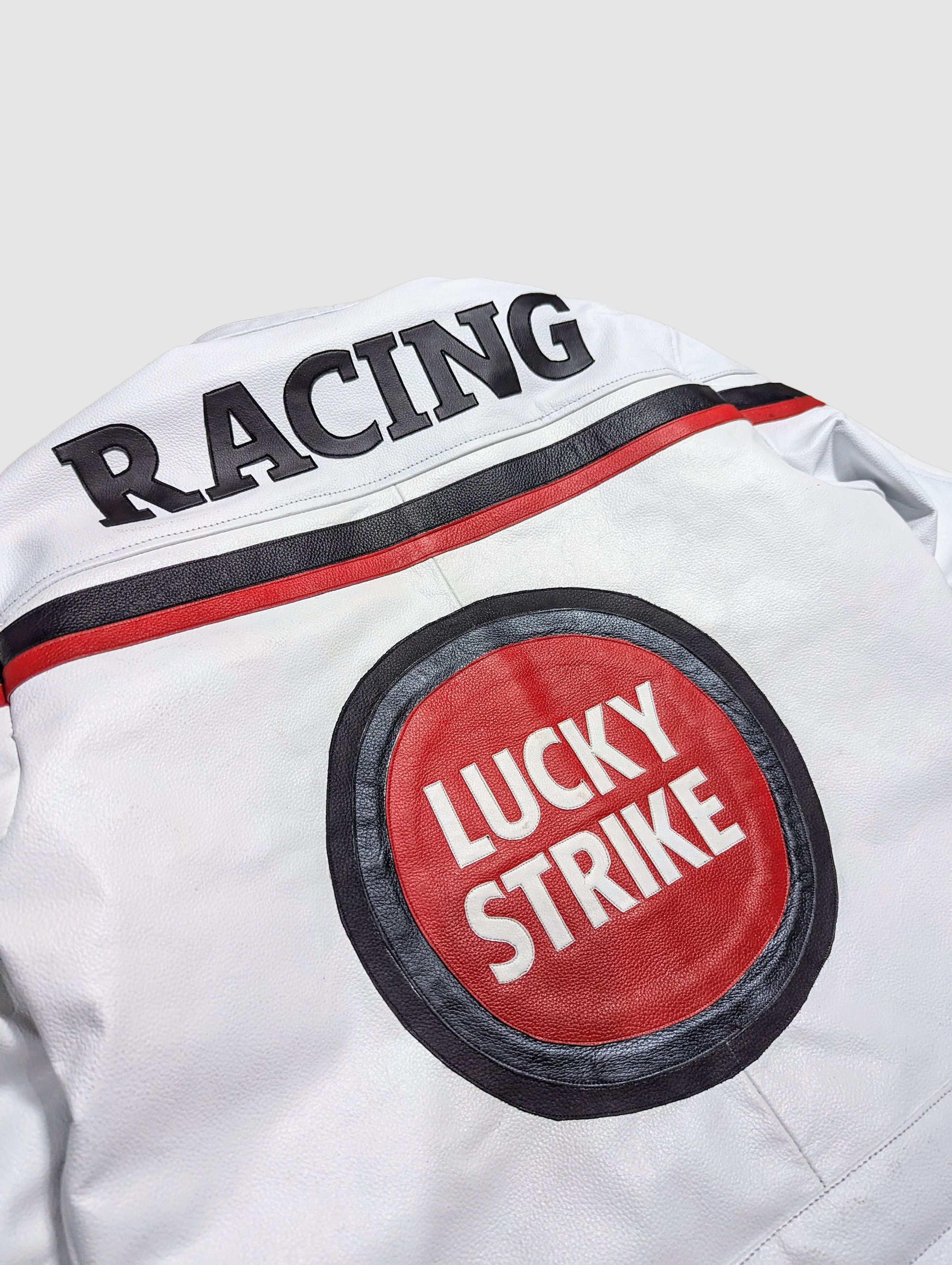 Genuine Leather 🔥 LUCKY STRIKE LEATHER JACKET RACING VINTAGE Size US XL / EU 56 / 4 - 6 Thumbnail
