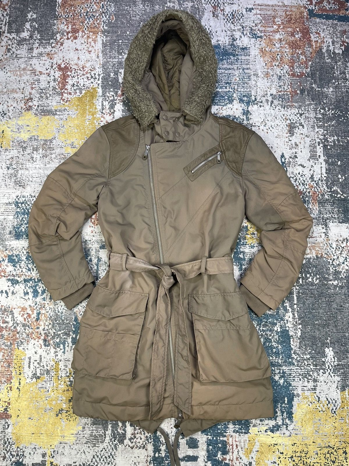 Diesel Vtg Diesel Embossed Leather Fish Tail Trench Coat Size US XS / EU 42 / 0 - 1 Thumbnail