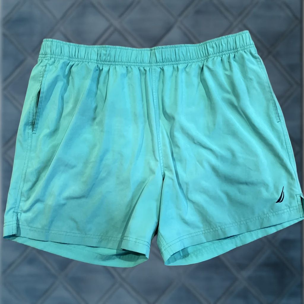 Nautica Nautica Board Shorts Bathing Suit Green XXL Pockets Men's Size US 39 - 1 Thumbnail