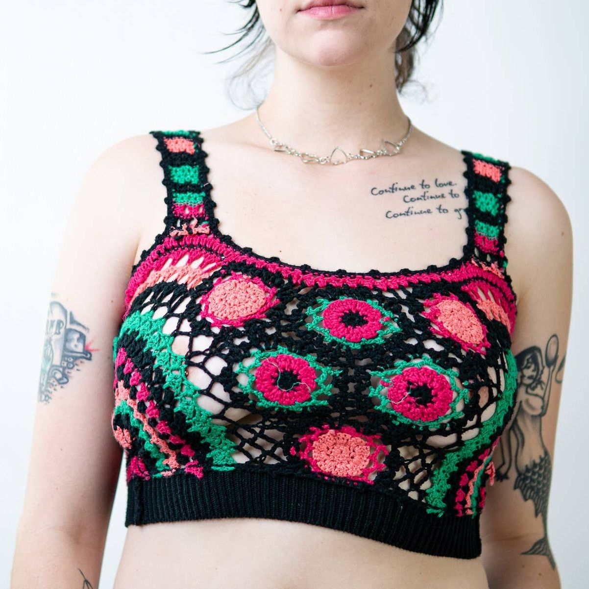 Handmade Handmade Crochet Knit Crop Top - S/M Size M / US 6-8 / IT 42-44 - 3 Thumbnail