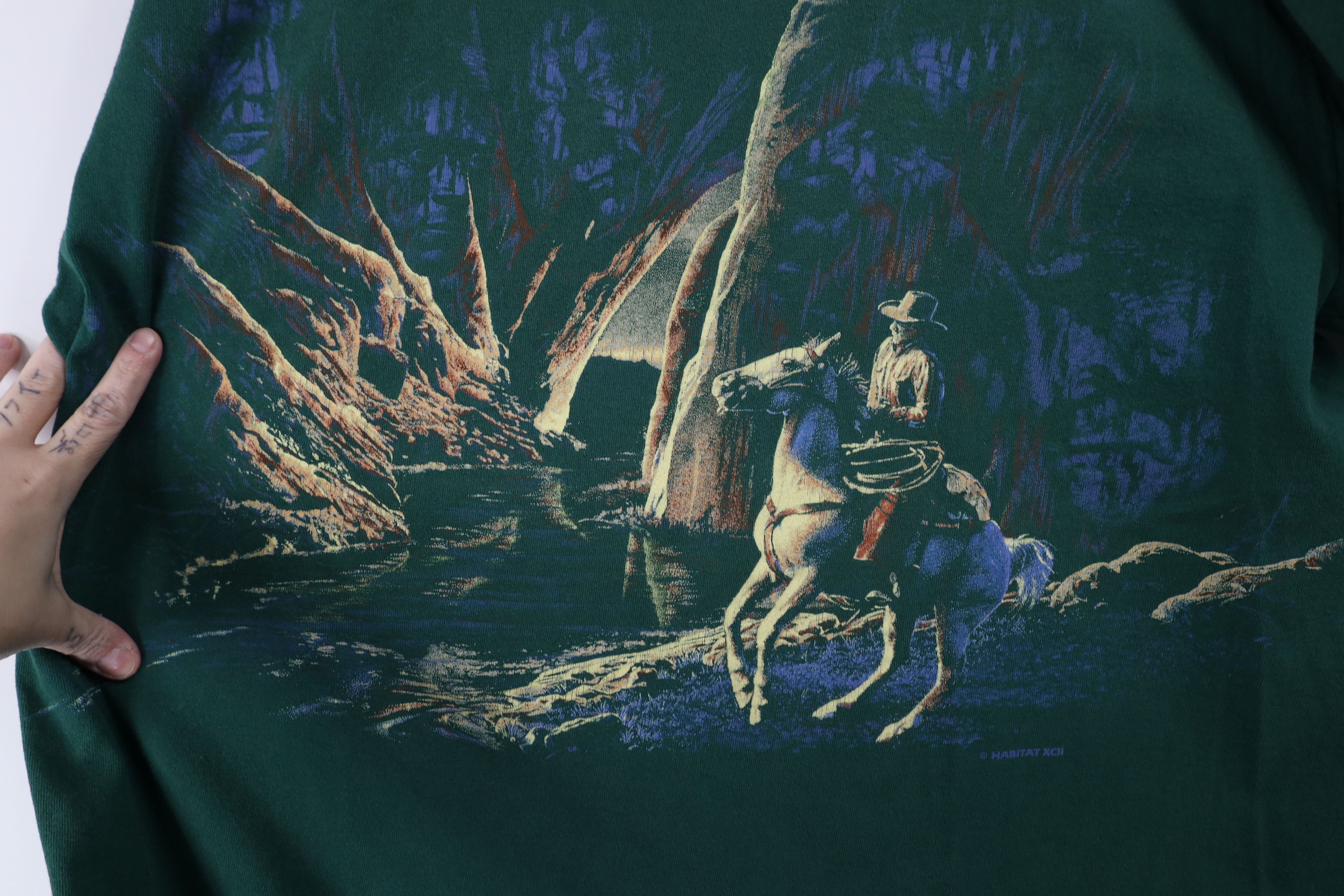 Vintage Vintage 90s Streetwear Cowboy All Over Print T-Shirt USA Size US L / EU 52-54 / 3 - 5 Thumbnail
