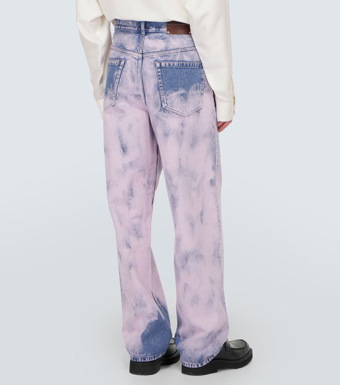 Dries Van Noten o1s22i1n1124 Straight Tie-Dye Jeans in Pink & Blue Size US 32 / EU 48 - 4 Thumbnail