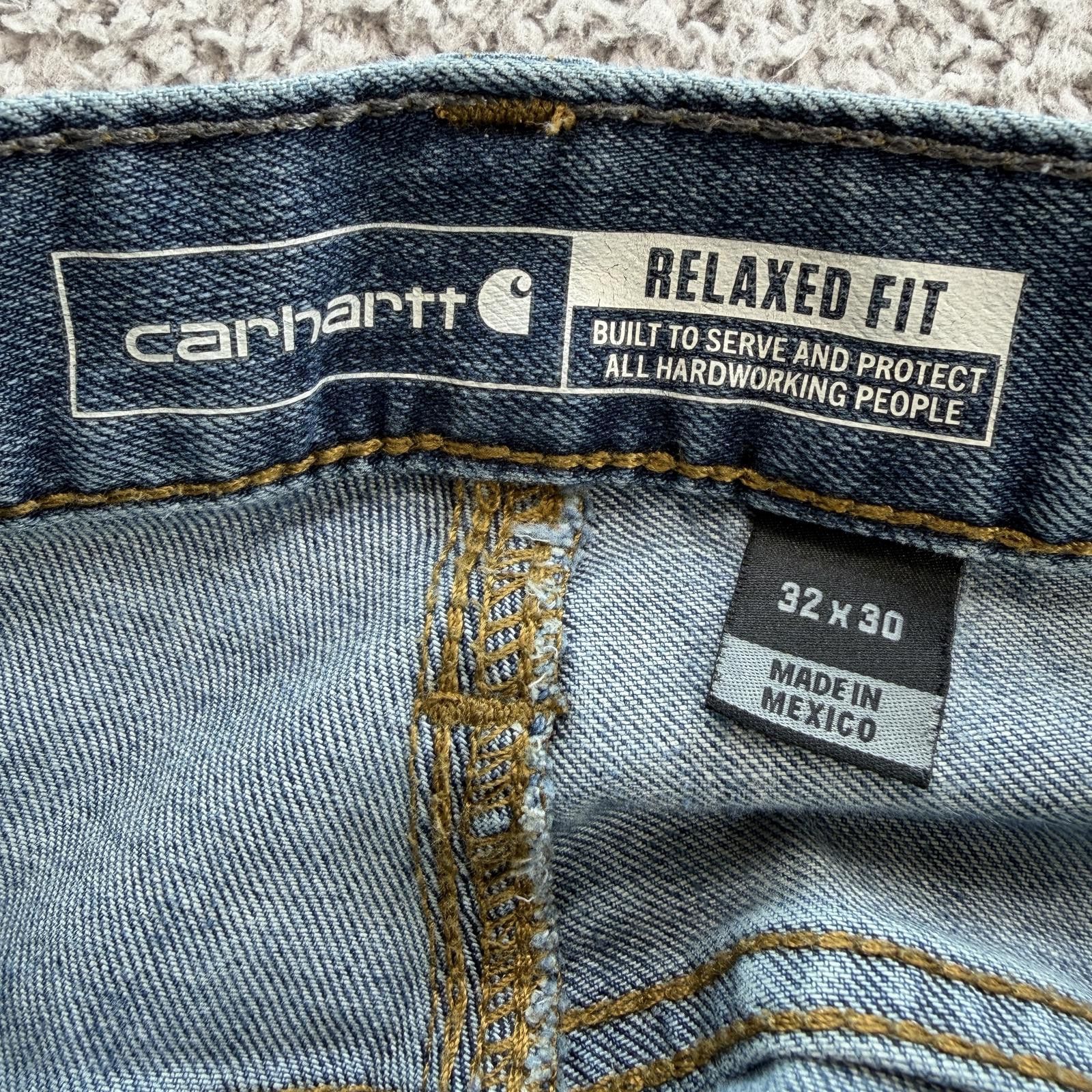 Carhartt Carhartt Men Relaxed Fit Jeans 32x30 Blue Denim Straight Leg Size US 32 / EU 48 - 6 Thumbnail