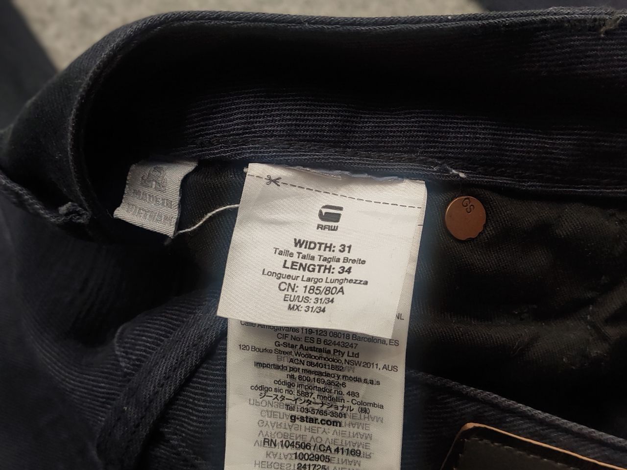 G-Star G Star Raw Arc 3d Slim Coj Dark Waxed Denim Jeans LBG Style Size US 31 - 17 Thumbnail