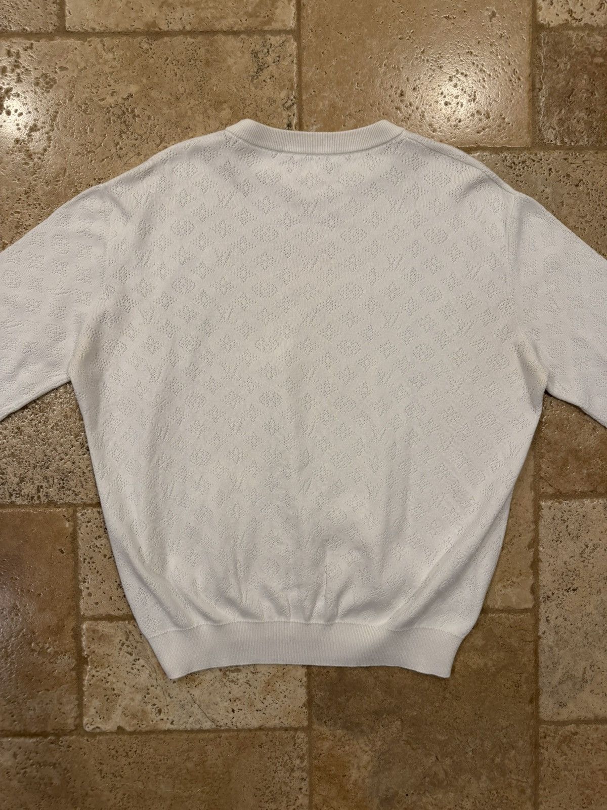 Louis Vuitton Louis Vuitton Monogram Pointelle Cotton Pullover Sweatshirt Size US XXL / EU 58 / 5 - 9 Thumbnail