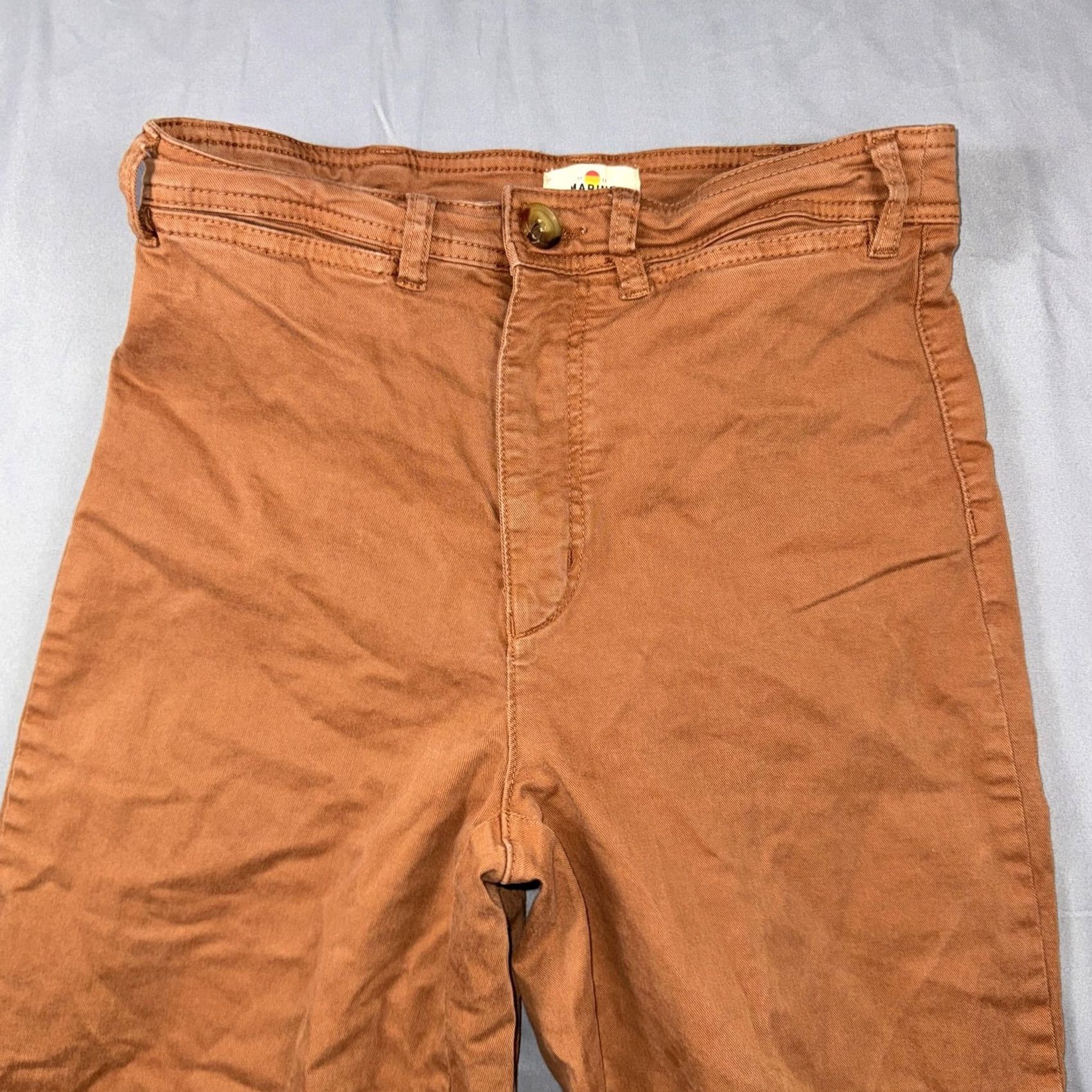 Marine Layer Marine Layer Pants Womens 8 Brown Twill Chino Pockets Stretch Ankle Crop Casual Size 30" / US 8 / IT 44 - 5 Thumbnail