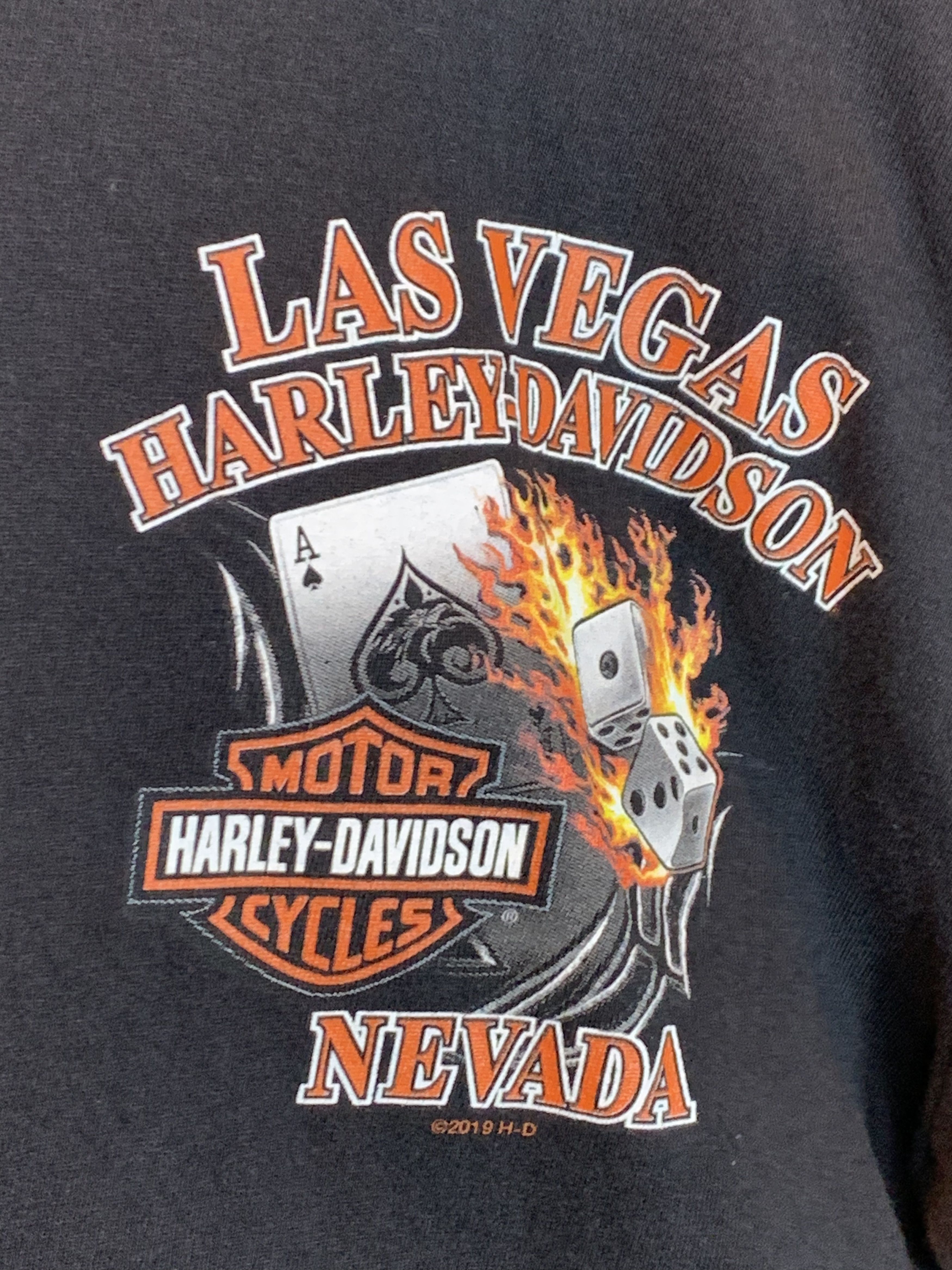 Harley Davidson *RARE* Harley Davidson Flaming Dice Las Vegas Biker T-Shirt Size US XL / EU 56 / 4 - 6 Thumbnail