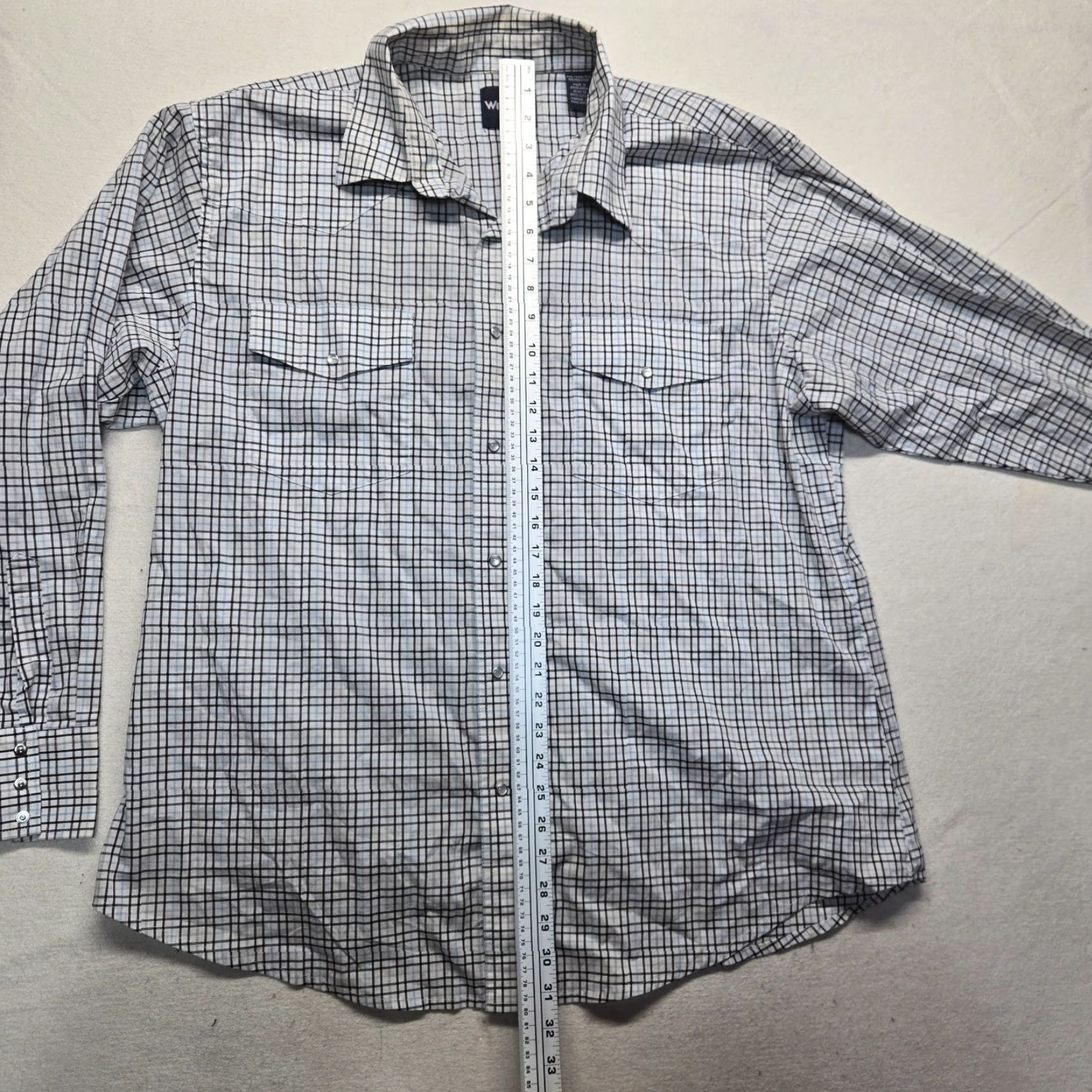 Wrangler Wrangler Button-Up Shirt Blue Plaid Cowboy Western Mens 2XL Size US XXL / EU 58 / 5 - 7 Thumbnail