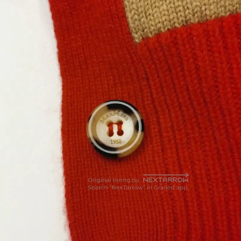 Max Mara MaxMara Red Wool Blend Cardigan with Logo . Size S / US 4 / IT 40 - 5 Thumbnail