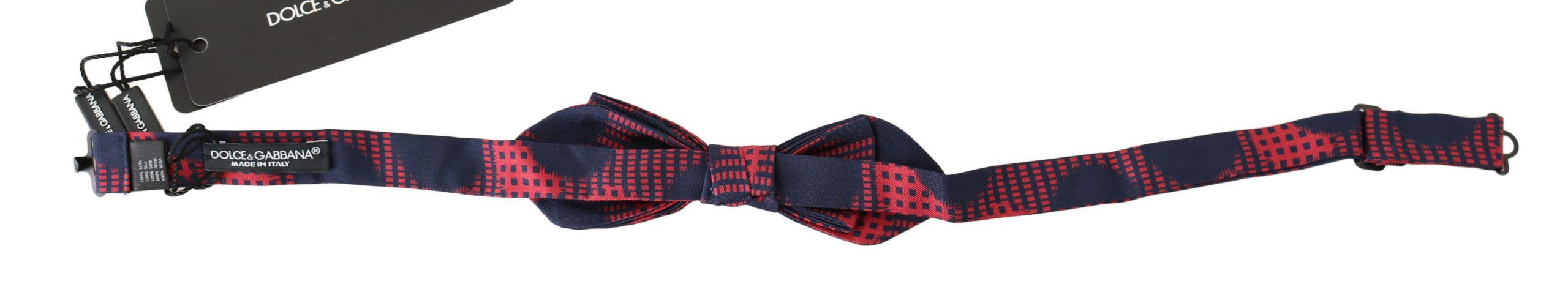 Dolce & Gabbana Elegant Red Checkered Silk Bow Men's Tie Size ONE SIZE - 1 Preview