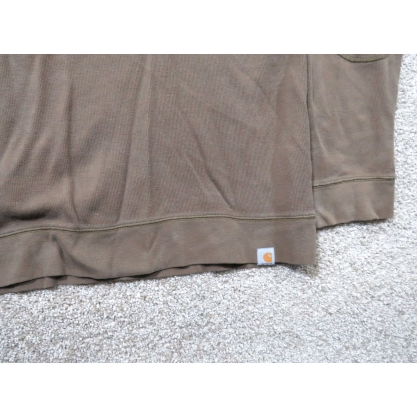 Carhartt Carhartt Mens XL Relaxed Fit Heavy Duty Sweater Brown LS Padded Elbows Size US XL / EU 56 / 4 - 2 Thumbnail