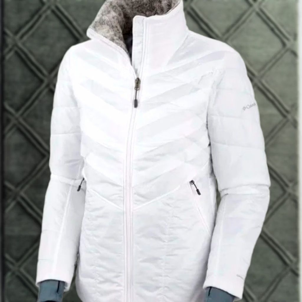 Vintage Columbia Kaleidaslope White Jacket Winter Coat Omni-Heat Interchange Women Medium Jacket Mens Womens Size M / US 6-8 / IT 42-44 - 1 Thumbnail