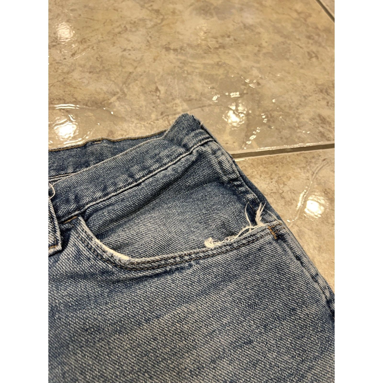 Wrangler VINTAGE Wrangler Blue 34 Jorts Distressed Denim Shorts 9" Bermuda Mens 34x9 5-Pocket Frayed Size US 34 / EU 50 - 4 Thumbnail