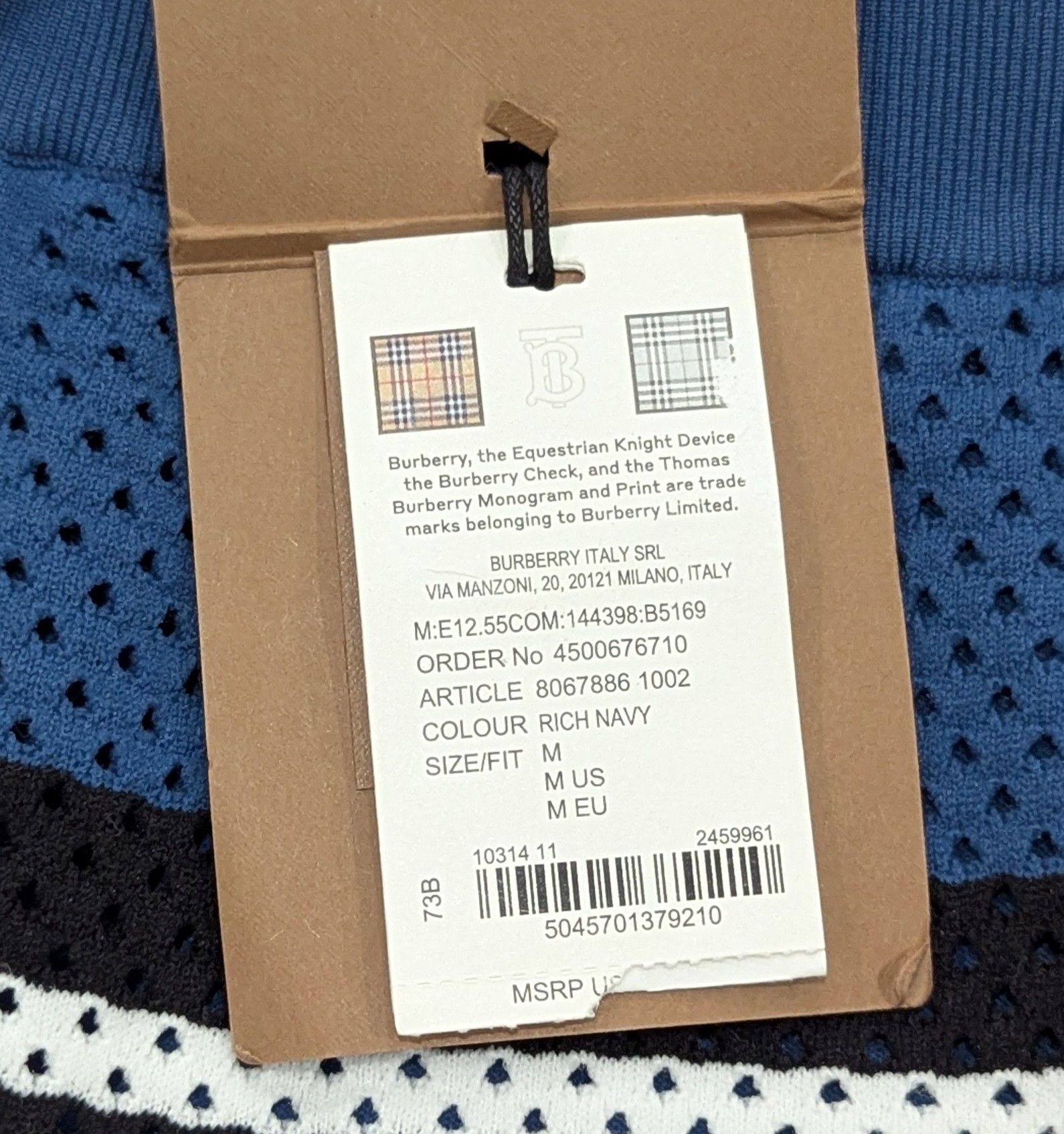 Burberry Burberry "Moriss" Icon Stripe Shorts Rich Dark Blue Medium Size US 32 / EU 48 - 10 Thumbnail