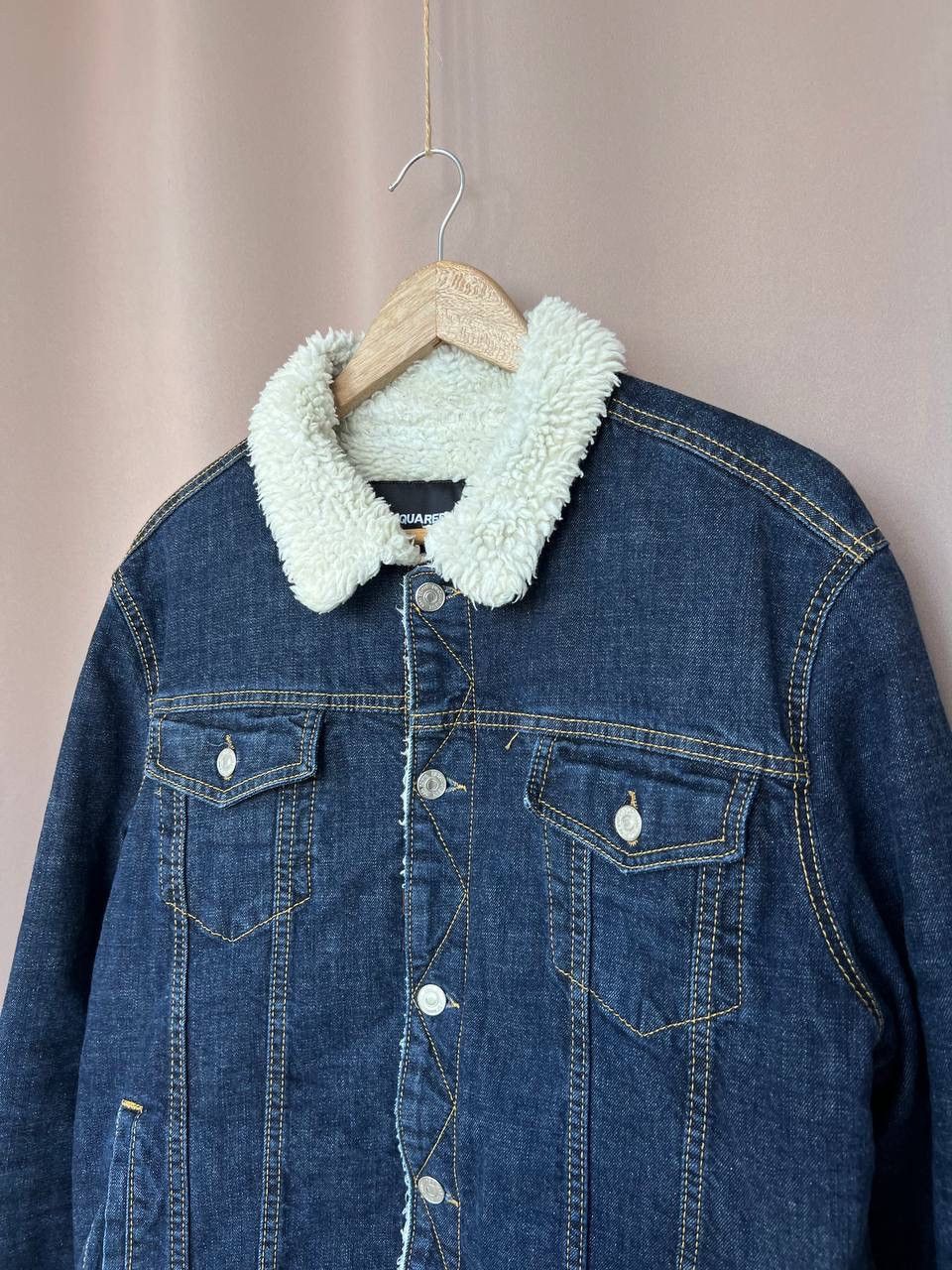 Dsquared2 Dsquared2 Denim Jacket Size 50 or S/M Sherpa Fur Collar Size US M / EU 48-50 / 2 - 4 Thumbnail