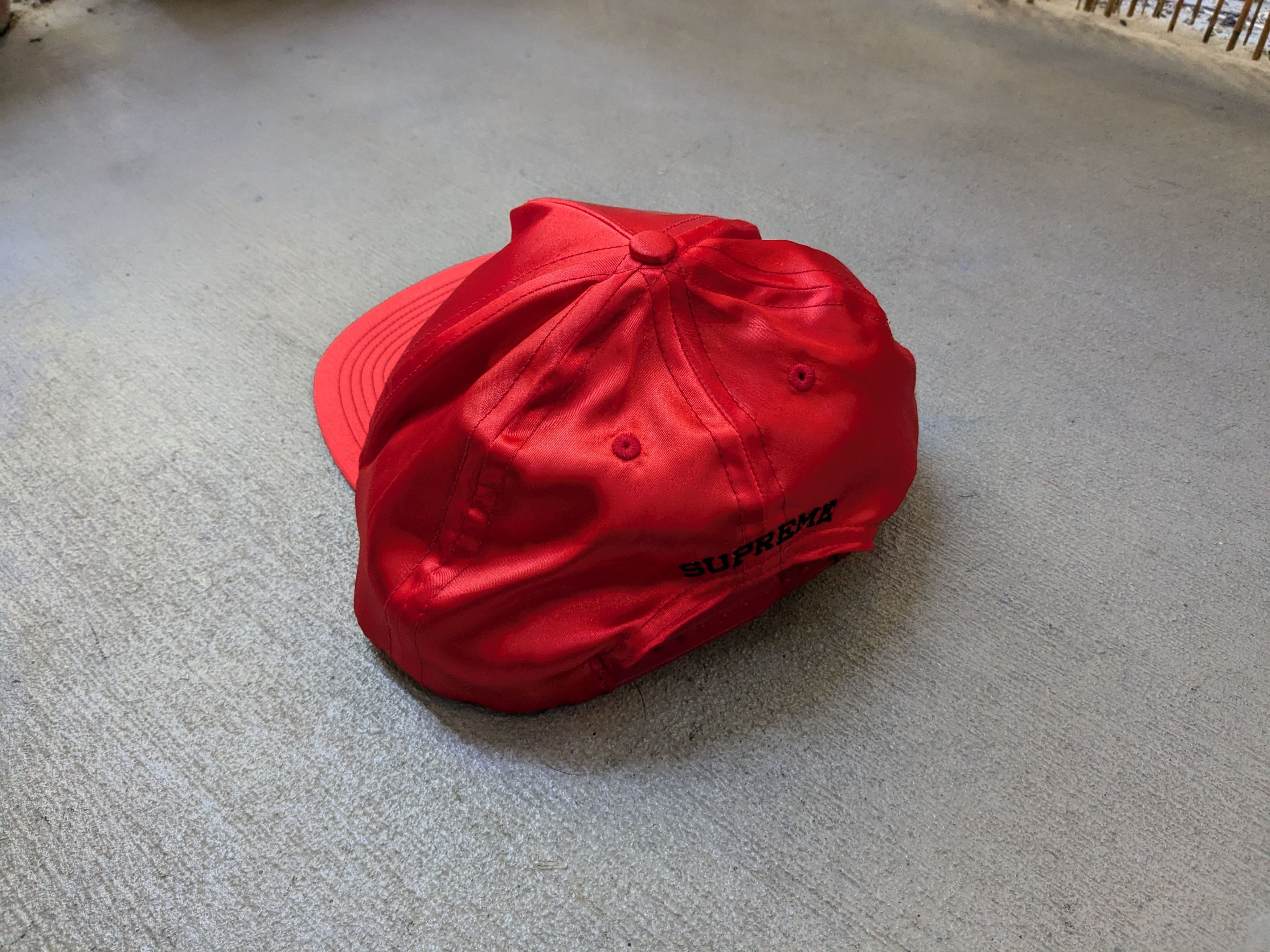 Playboy × Supreme Supreme Playboy Satin 6 Panel Hat Cap Red Adjustable Size ONE SIZE - 8 Thumbnail