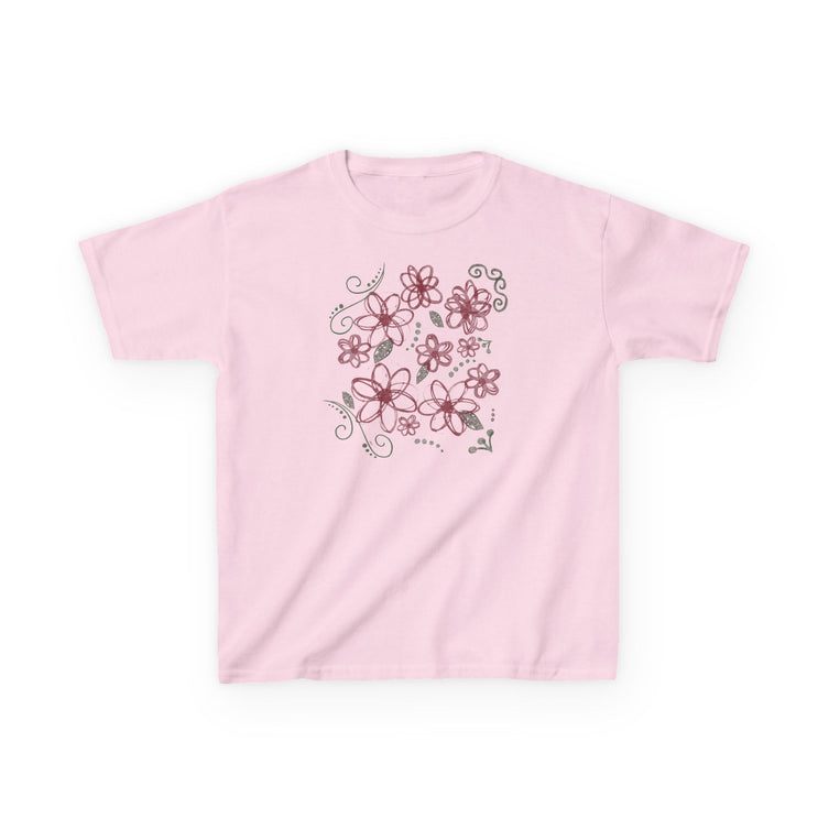Other Pink Burgundy Floral Doodle Baby Tee Size M / US 6-8 / IT 42-44 - 3 Thumbnail