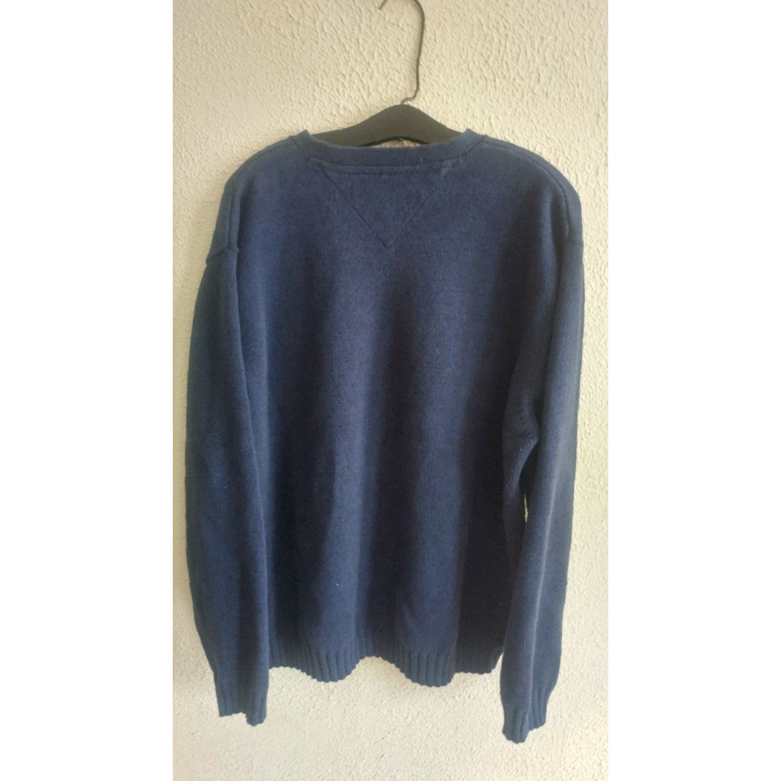 Tommy Hilfiger VINTAGE Tommy Hilfiger India Cotton XL Crew Neck Sweater Navy Mens Crewneck Ribbed Waist Cuff Size US XL / EU 56 / 4 - 3 Thumbnail